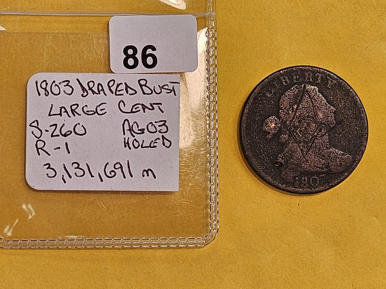 1803 Draped Bust Large Cent in About Good plus - 2