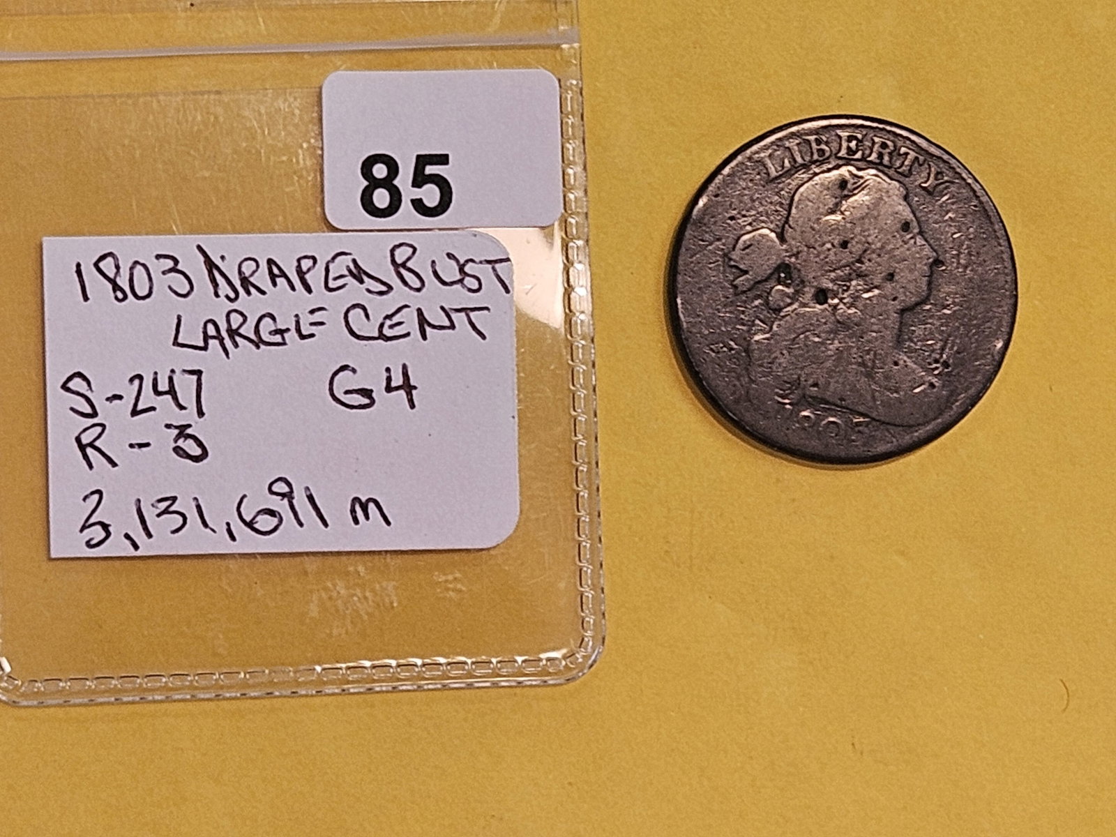 1803 Draped Bust Large Cent in Good plus - 2