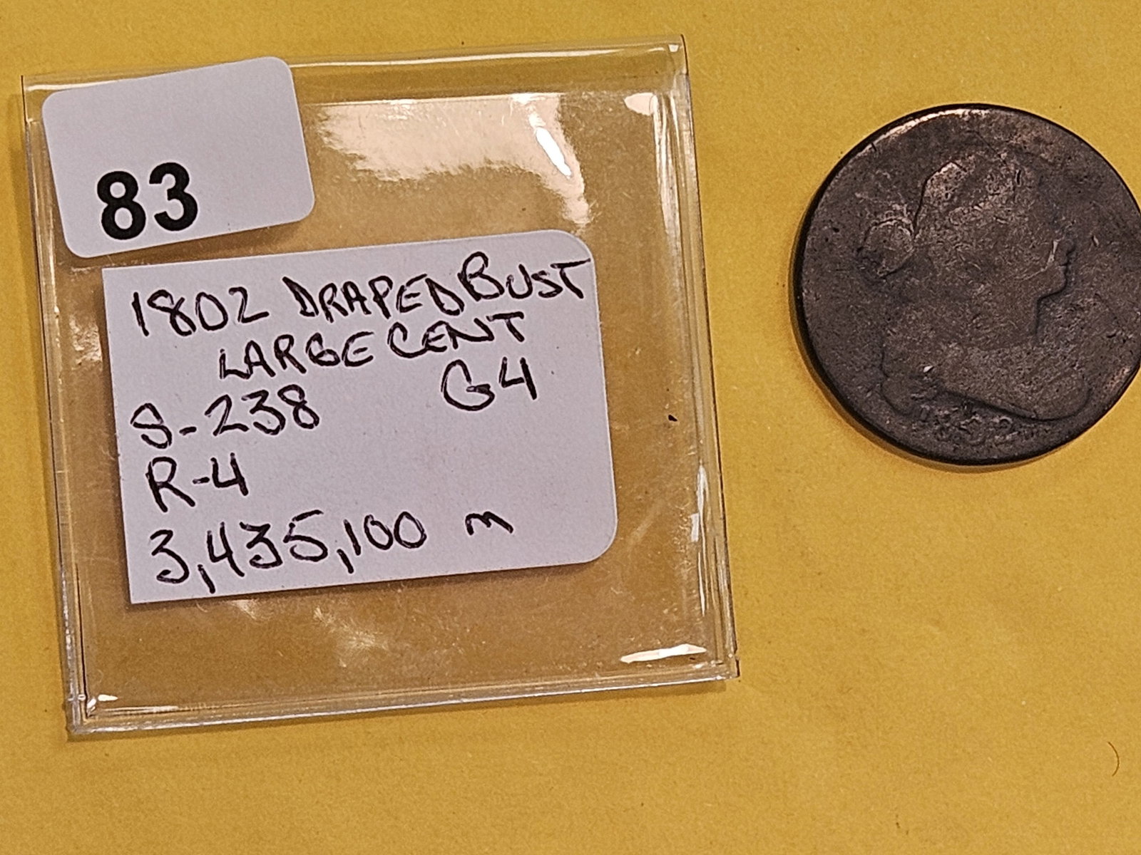 1802 Draped Bust Large Cent in Good plus - 2