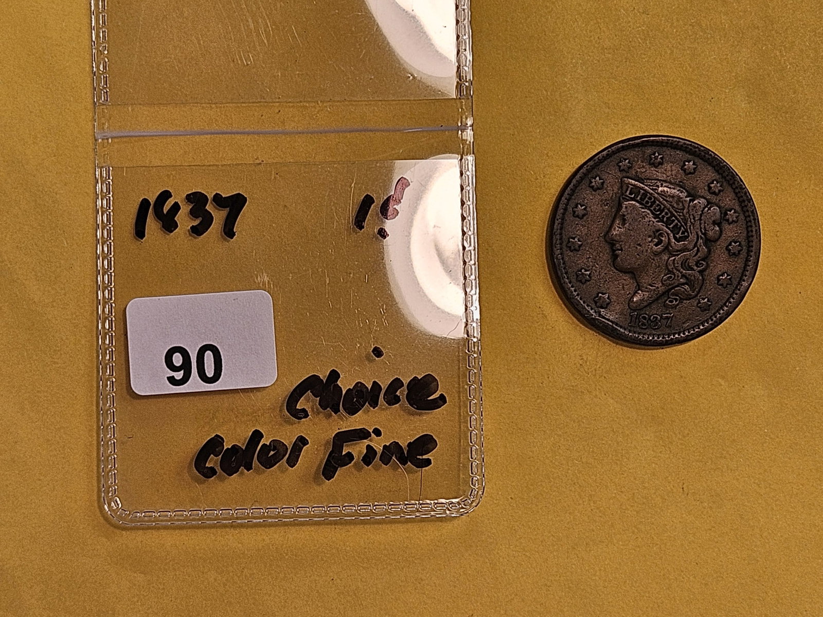 1837 Large Cent in Fine - 2