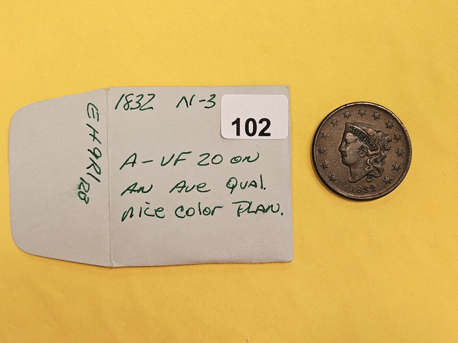 1832 Coronet Head Large Cent in Very Fine - 2
