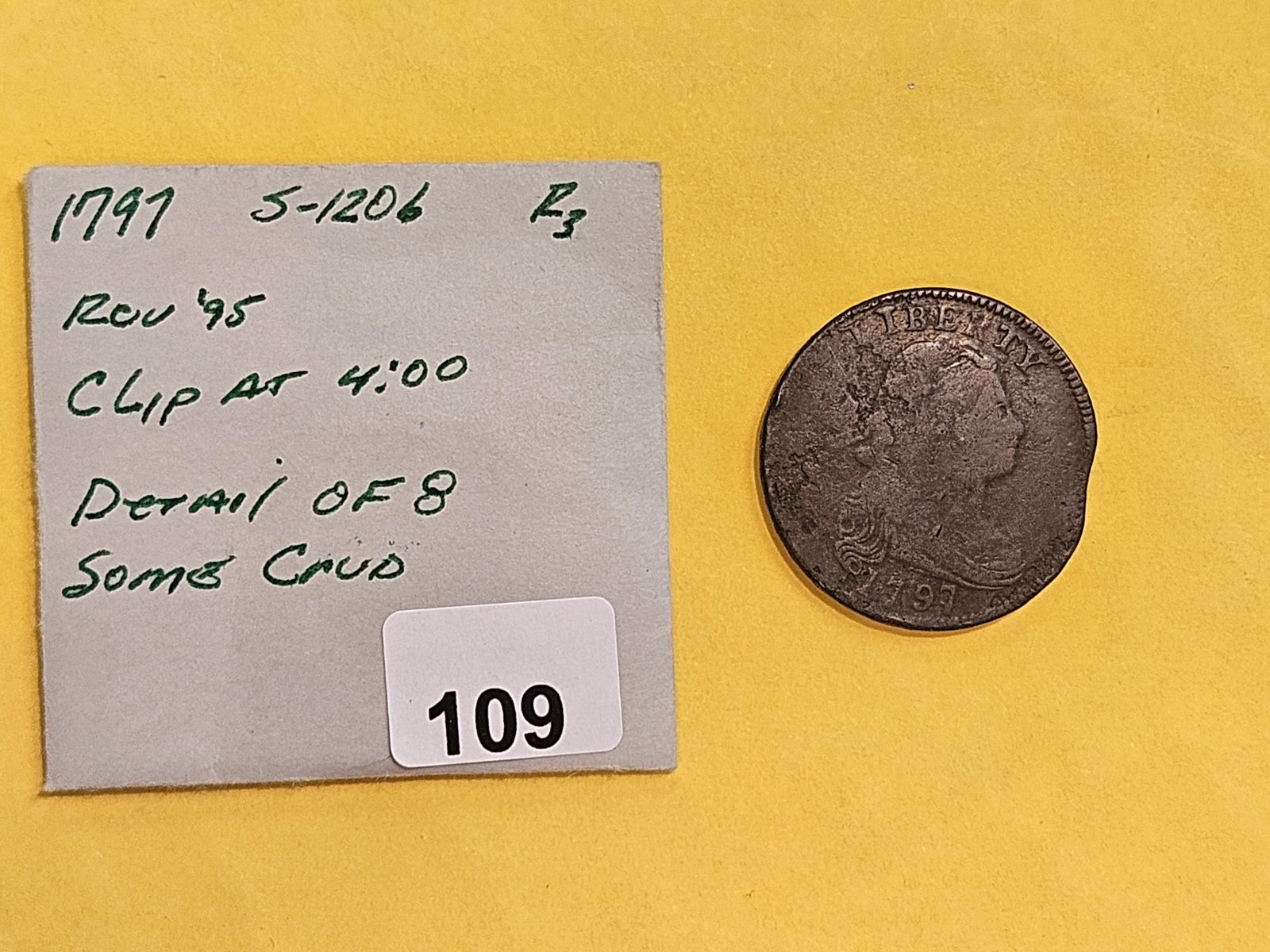 1797 Draped Bust Large Cent in Very Good - details - 2