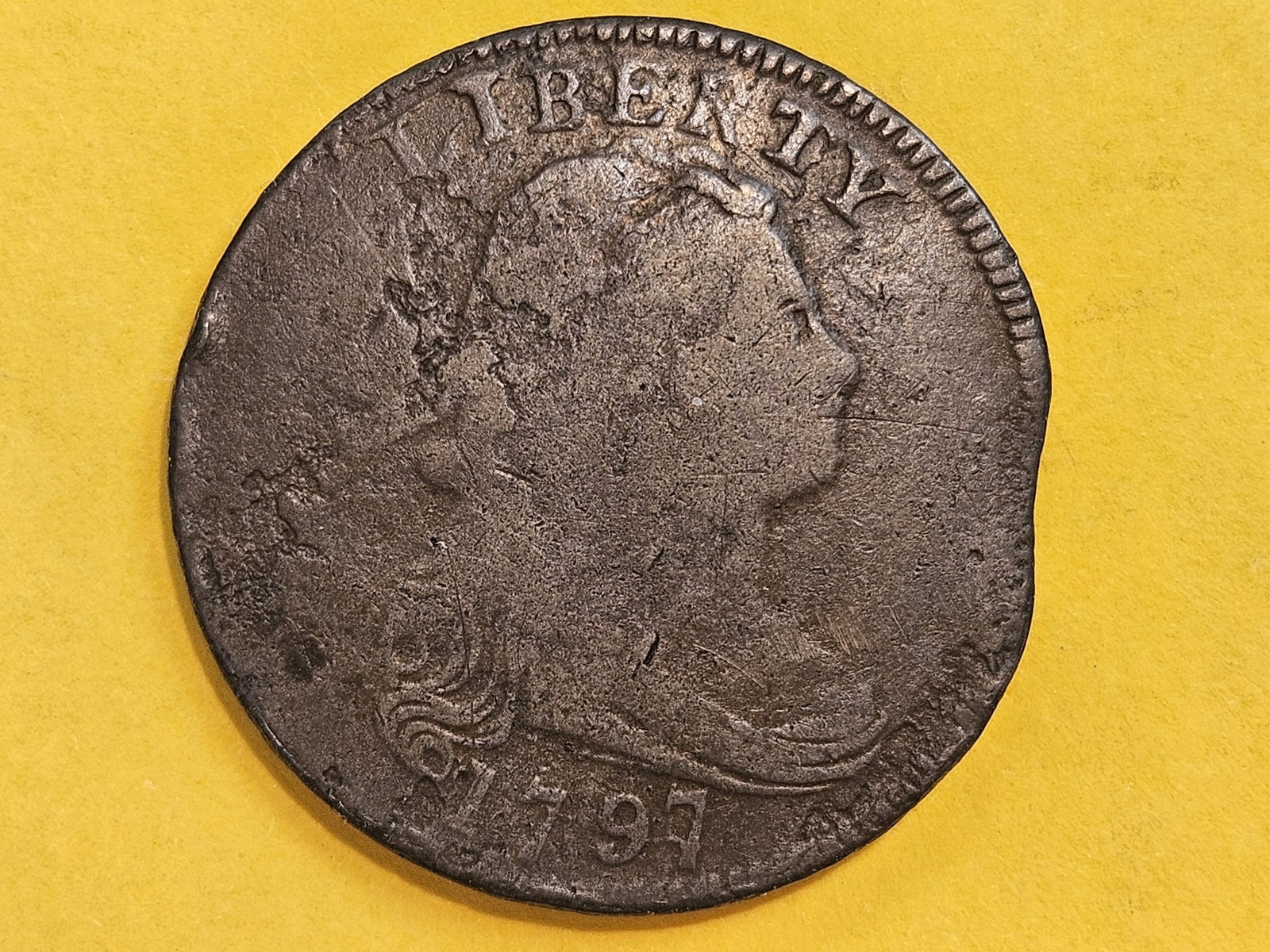 1797 Draped Bust Large Cent in Very Good - details - 3