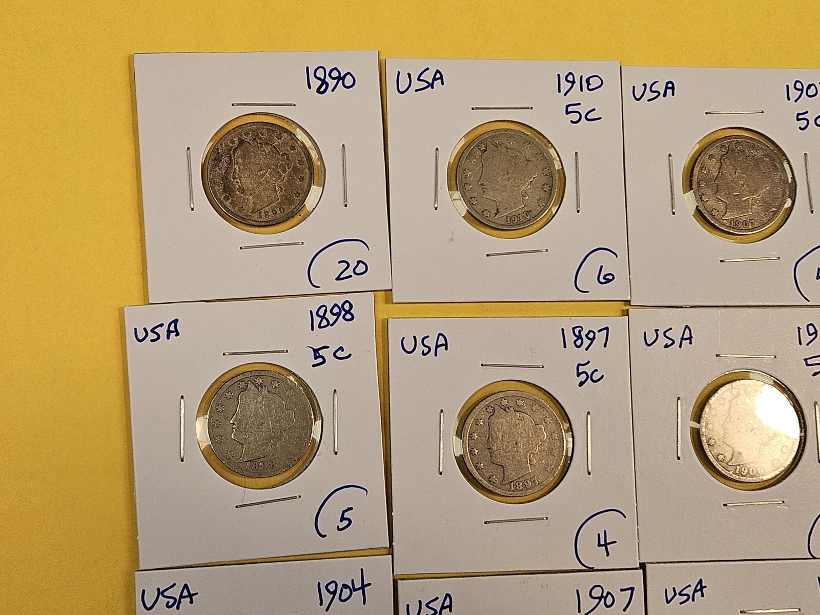 Twenty mixed Liberty "V" Nickels - 2