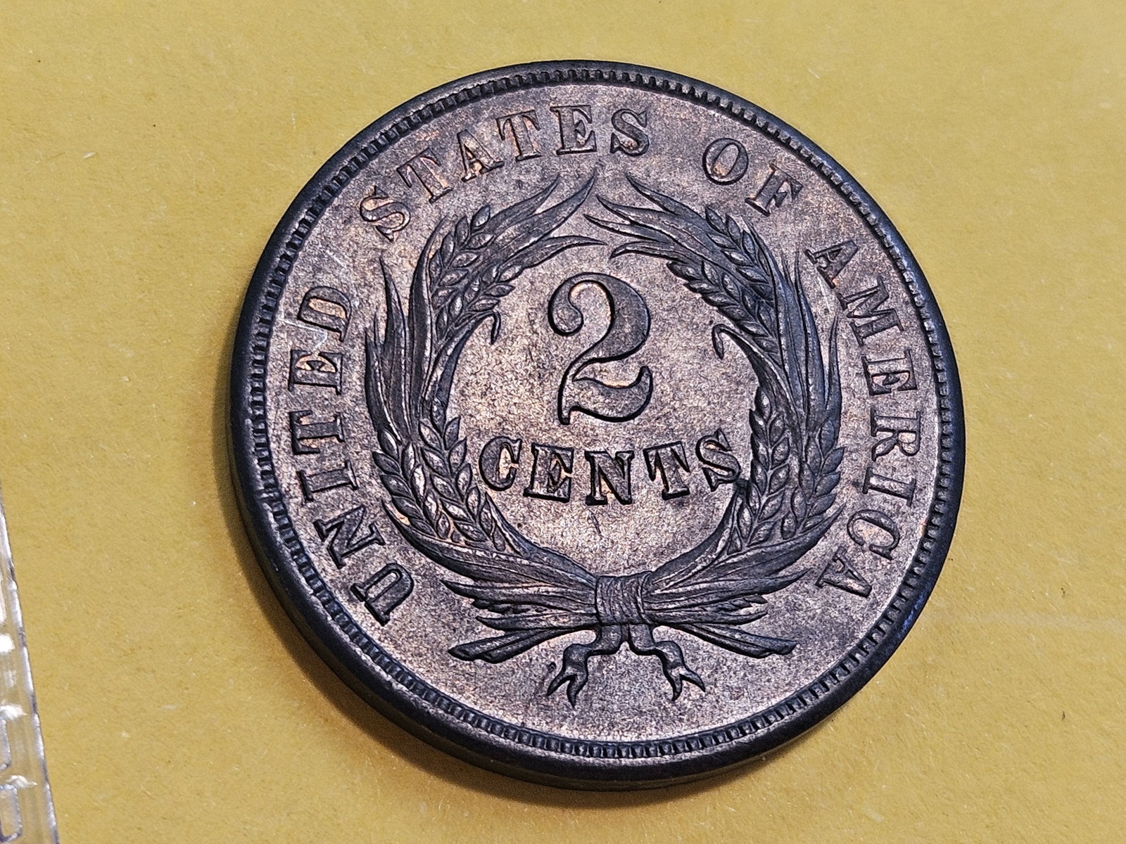 Choice Brown Uncirculated 1864 Two Cent piece - 10