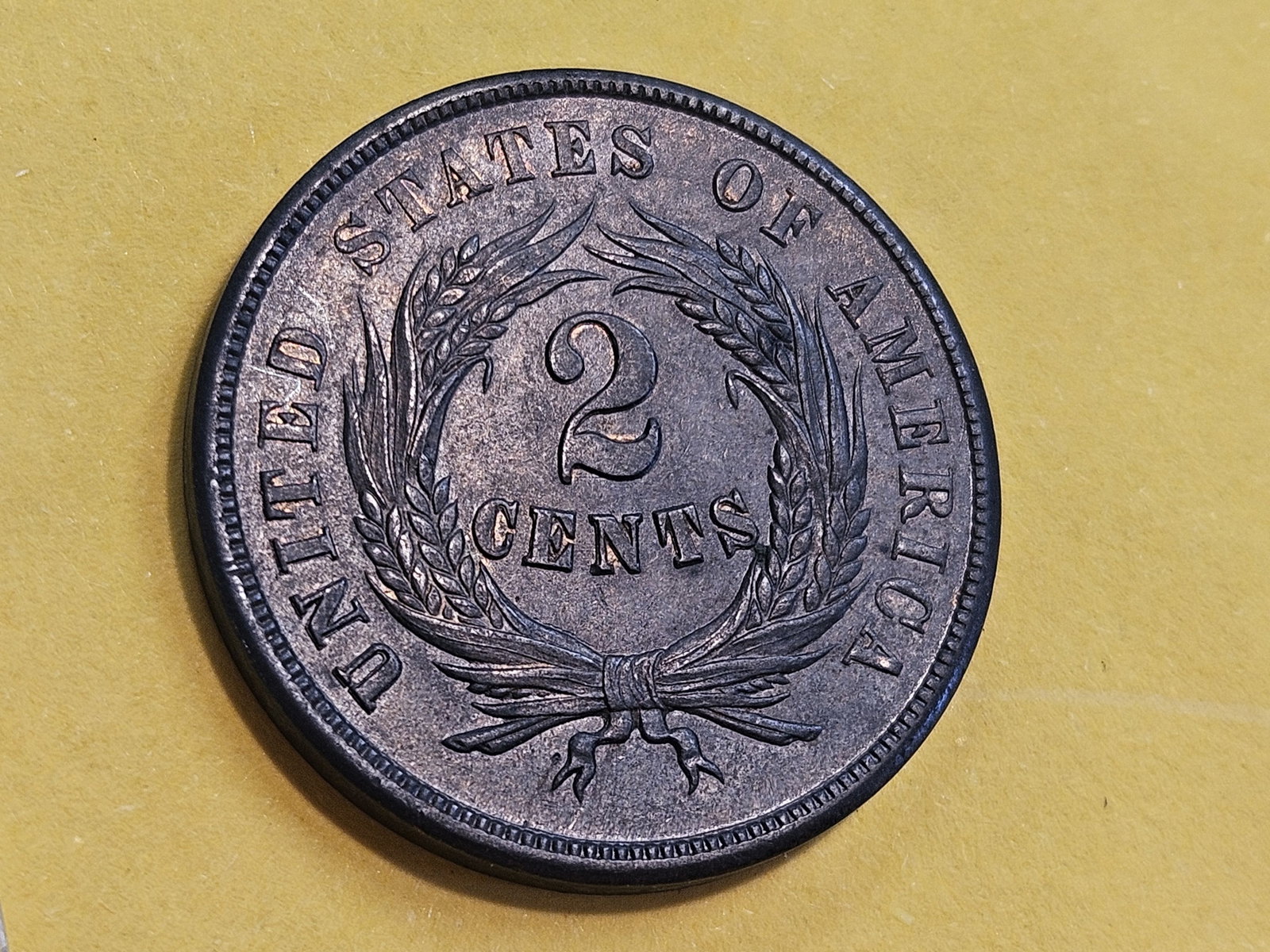 Choice Brown Uncirculated 1864 Two Cent piece - 11