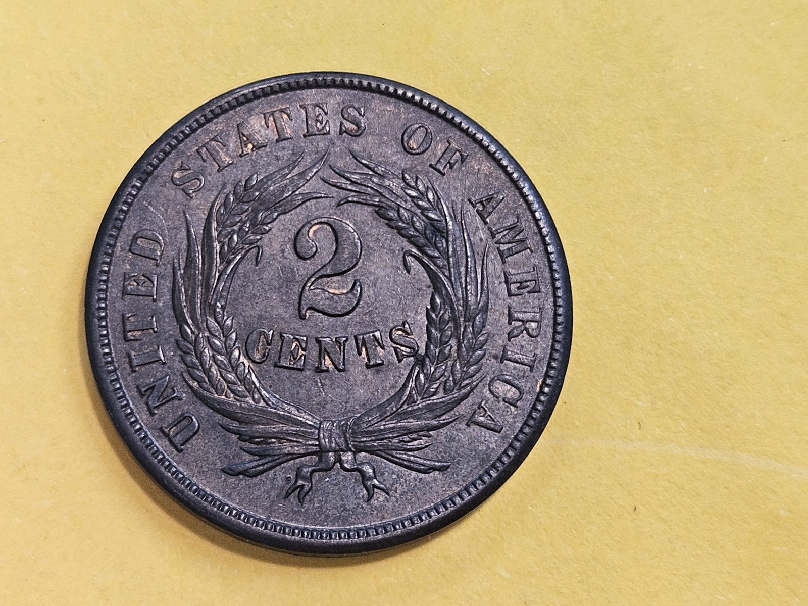 Choice Brown Uncirculated 1864 Two Cent piece - 12