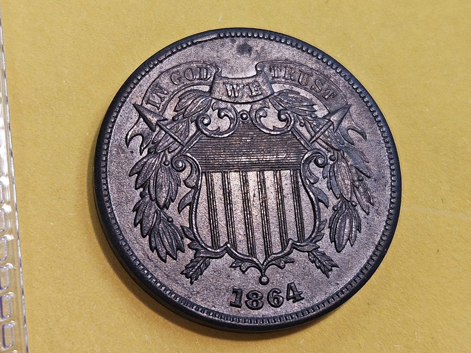 Choice Brown Uncirculated 1864 Two Cent piece (1 of 13)