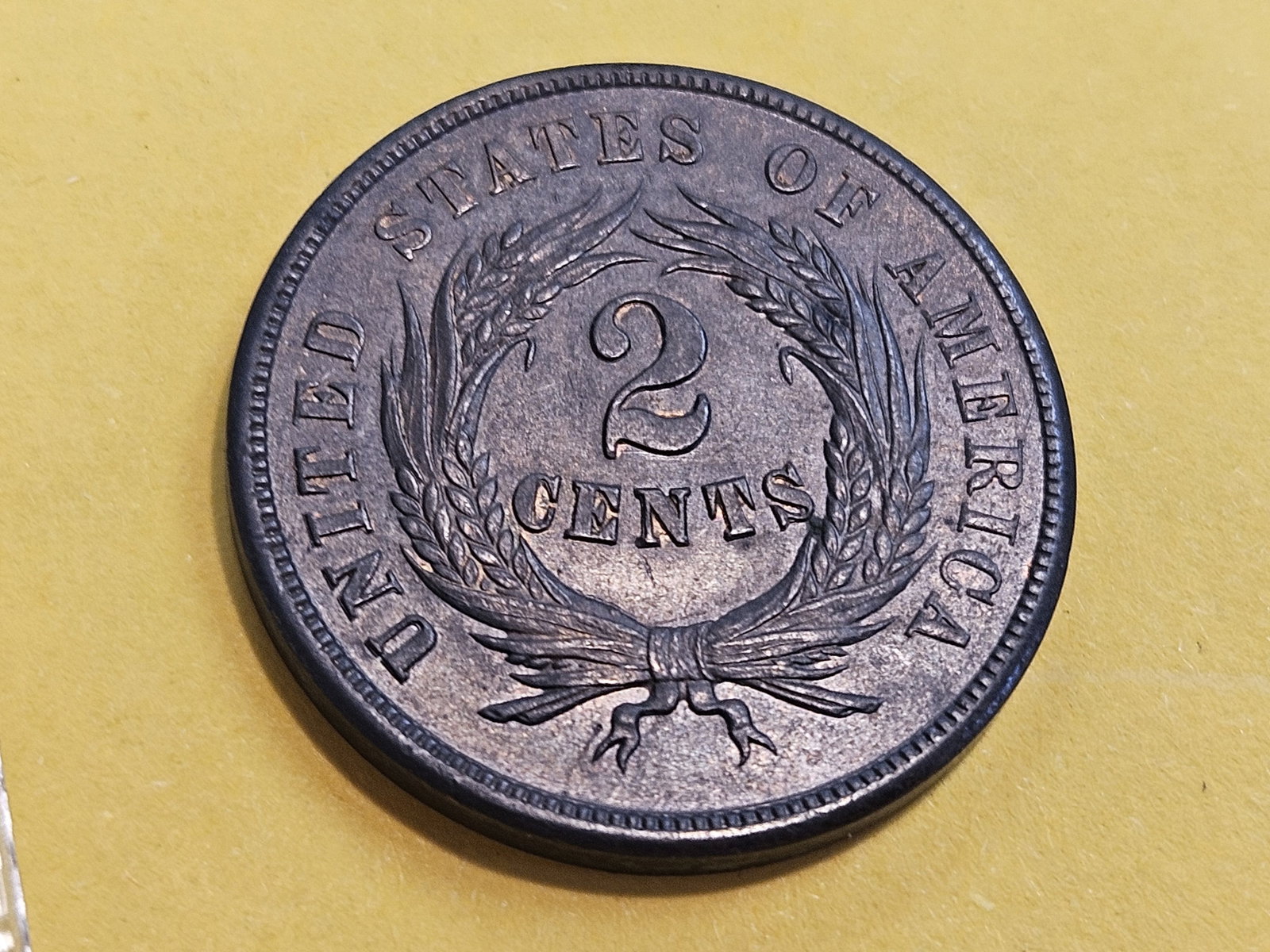 Choice Brown Uncirculated 1864 Two Cent piece - 9