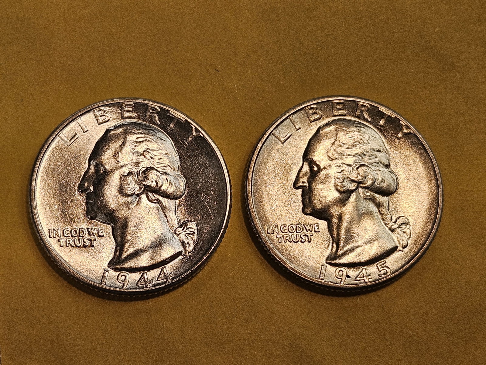 Two GEM Brilliant Uncirculated silver Washington Quarters - 3