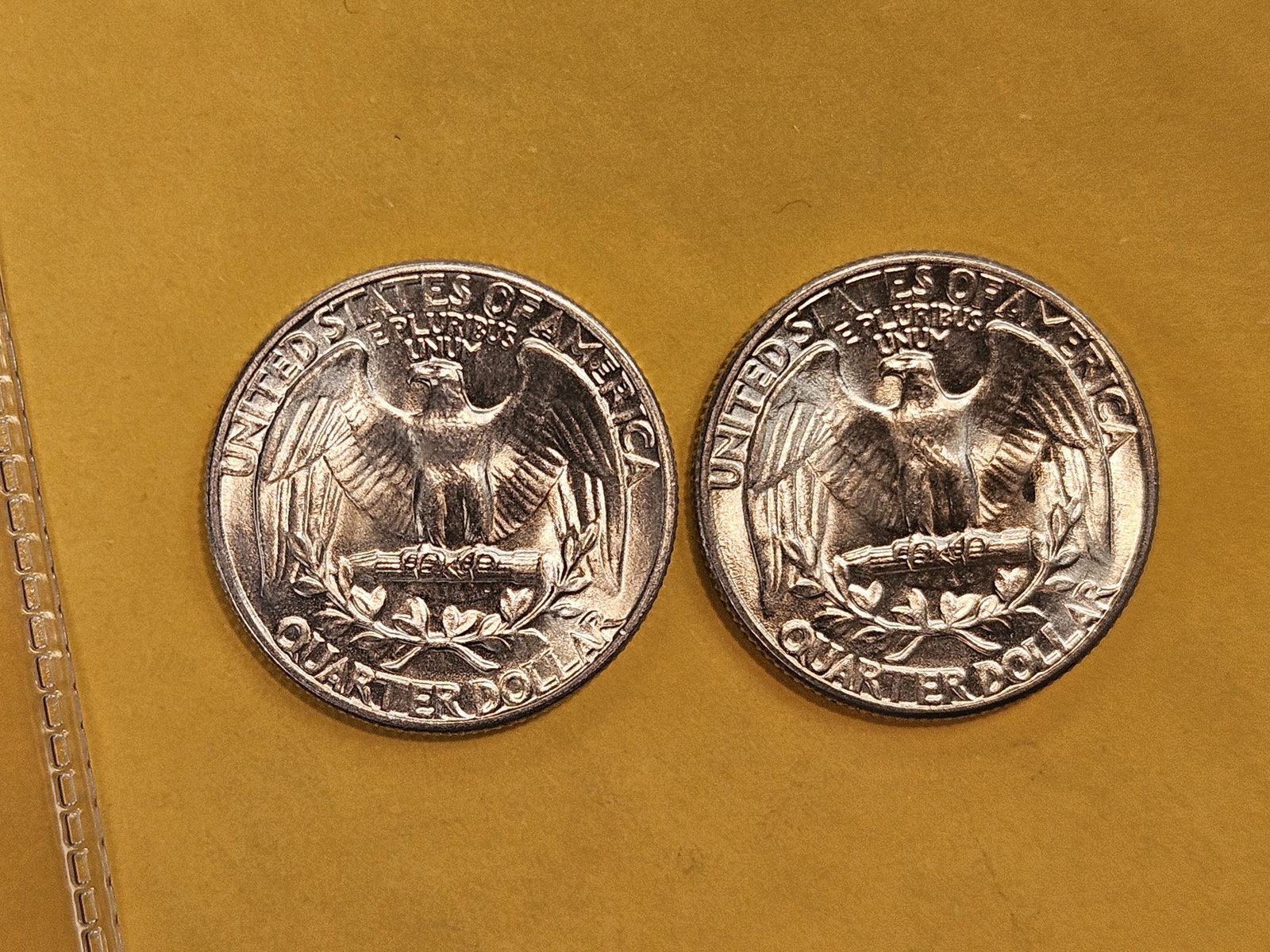 Two GEM Brilliant Uncirculated silver Washington Quarters - 5