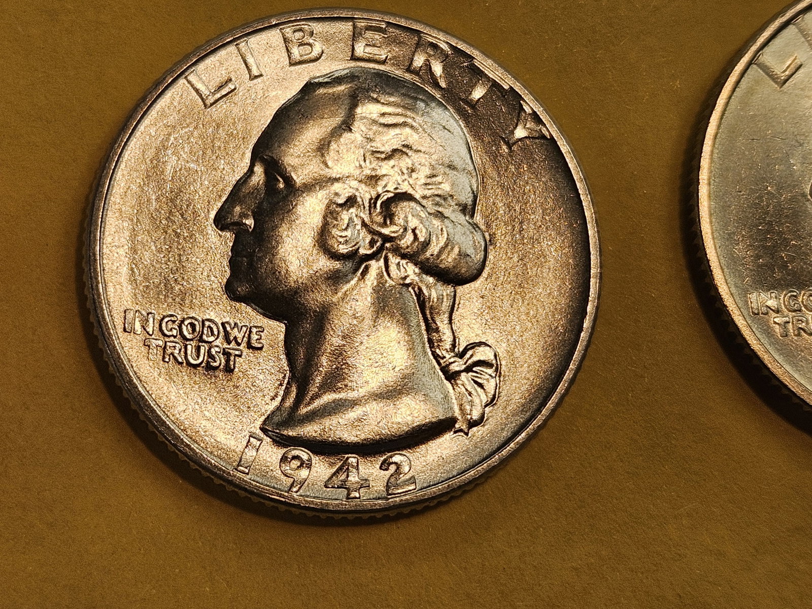 Two GEM Brilliant Uncirculated 1942 Washington Quarters - 3
