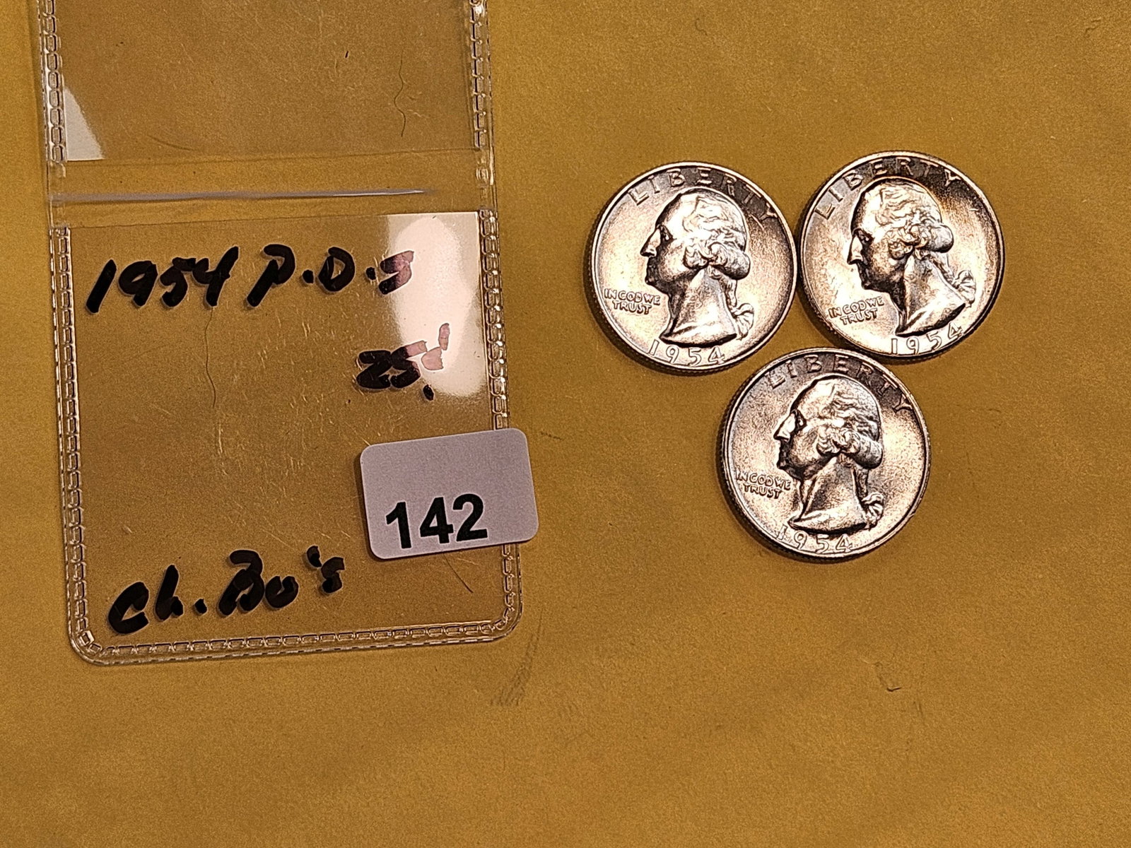 Three Choice Brilliant Uncirculated silver Washington Quarters - 2
