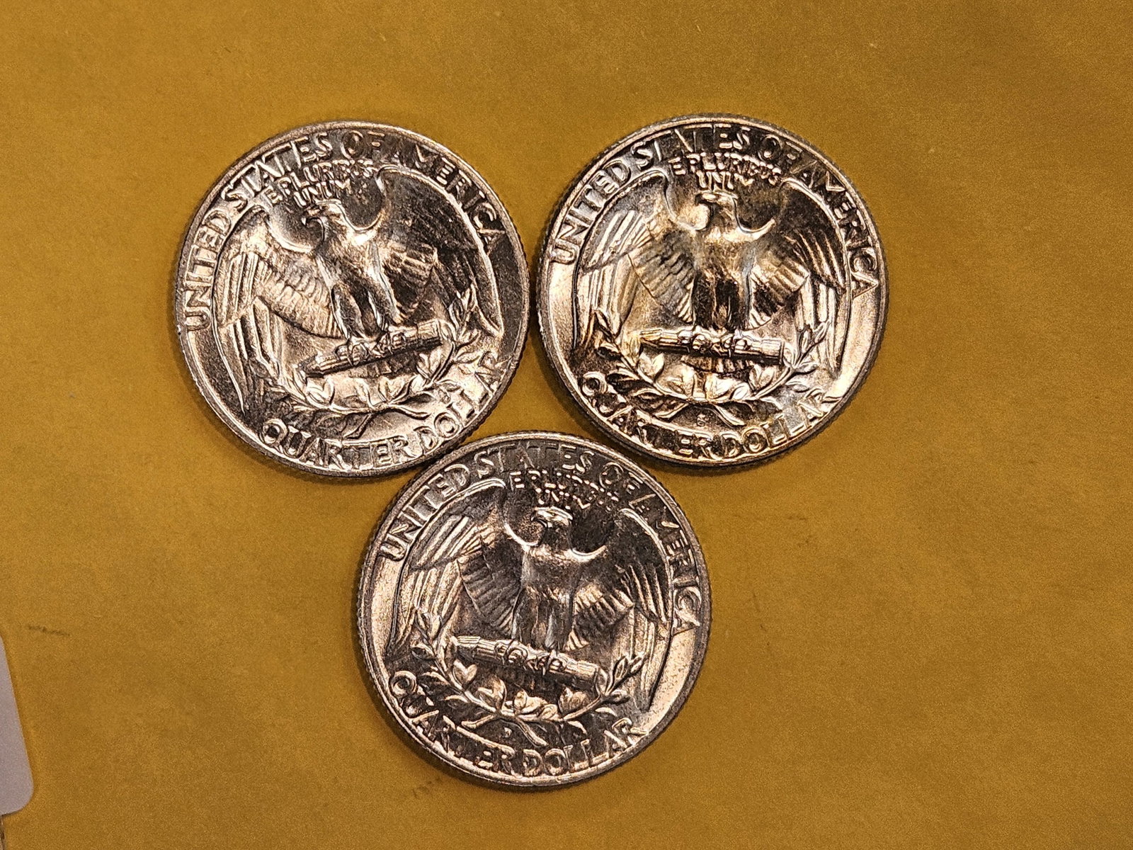 Three Choice Brilliant Uncirculated silver Washington Quarters - 5