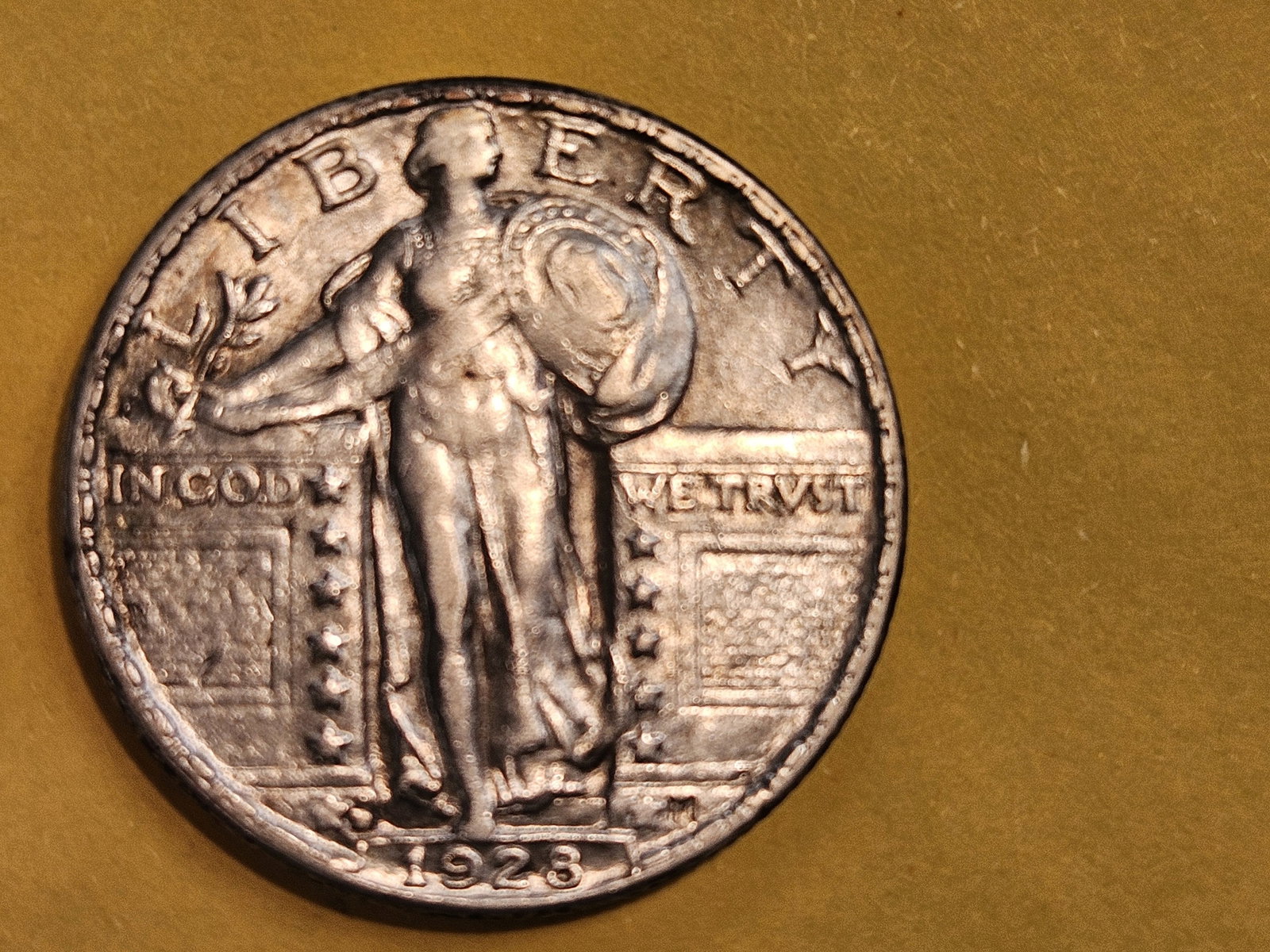 1928-D Standing Liberty silver Quarter in Extra Fine plus - 3