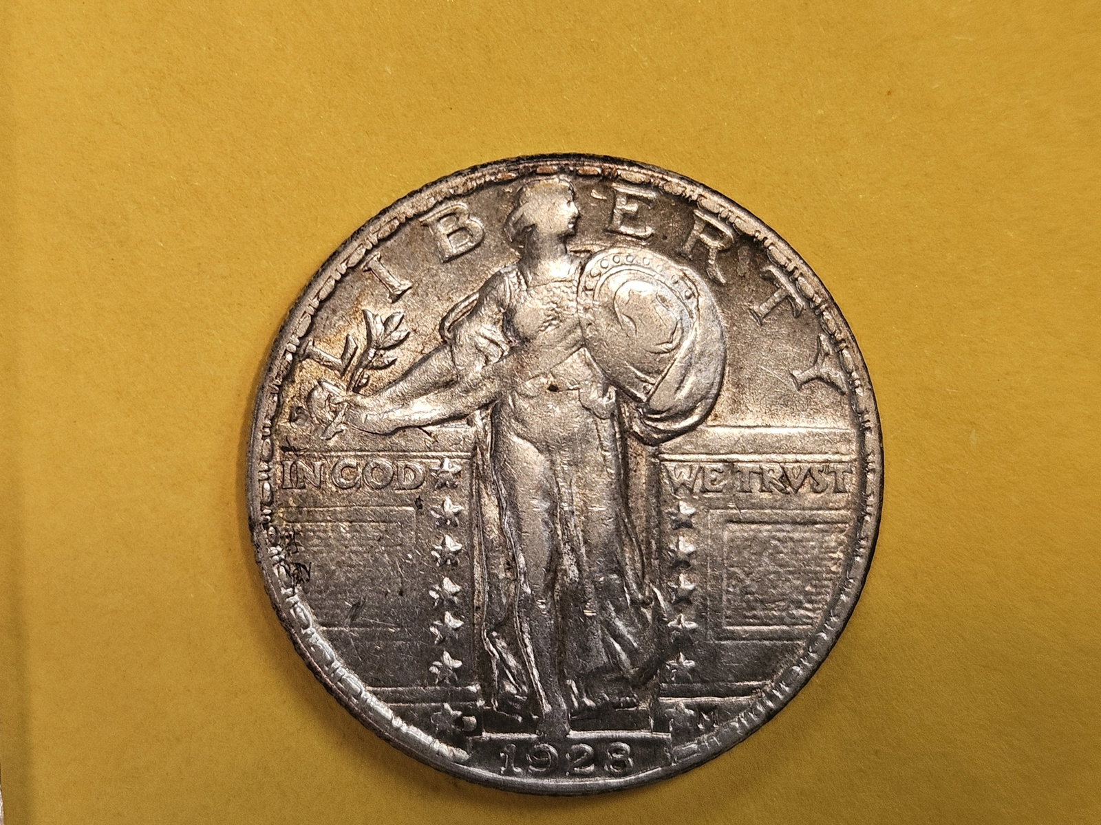 1928-D Standing Liberty silver Quarter in Extra Fine plus - 4