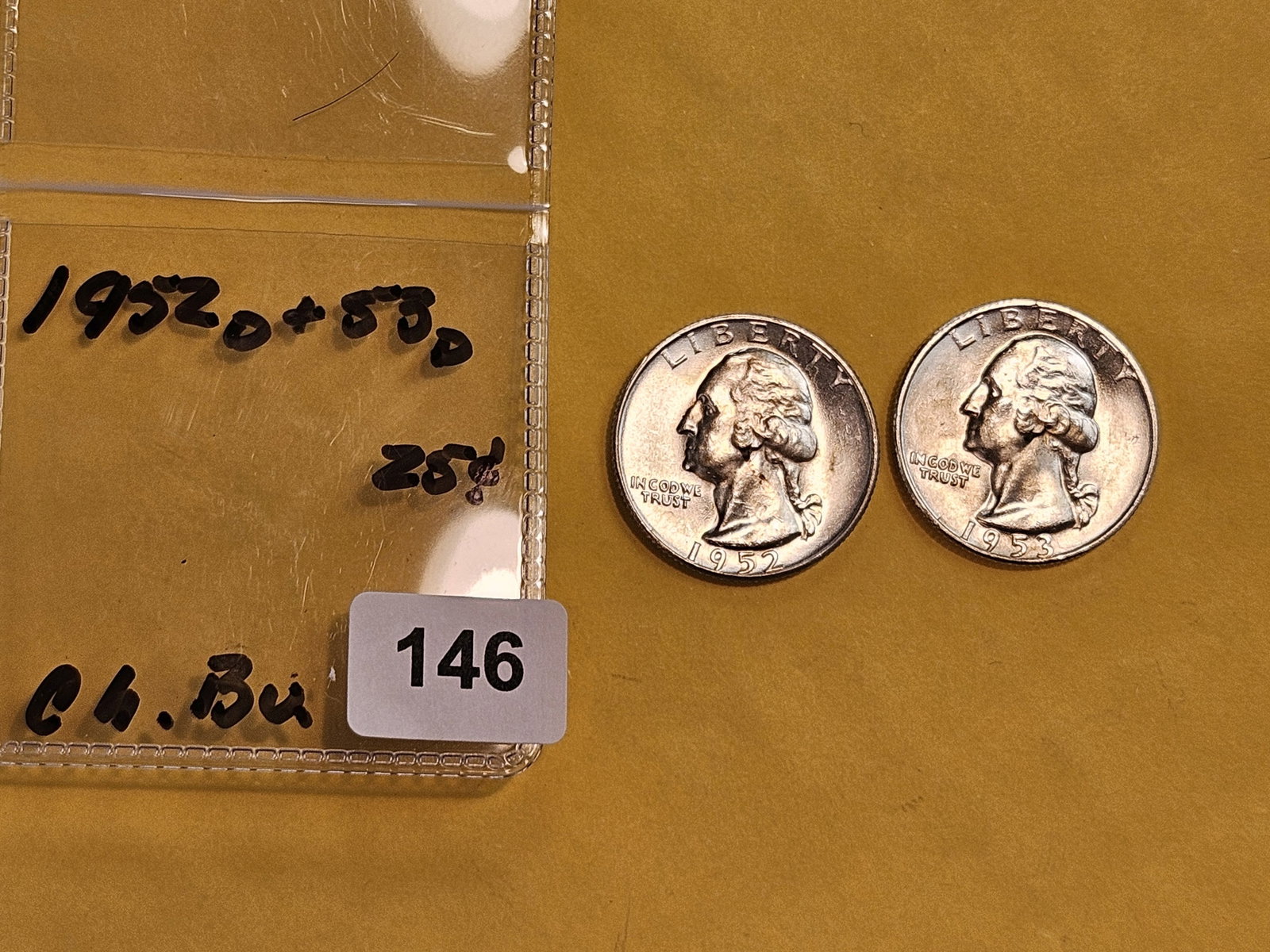 Two Choice Brilliant Uncirculated Plus silver Washington Quarters - 2