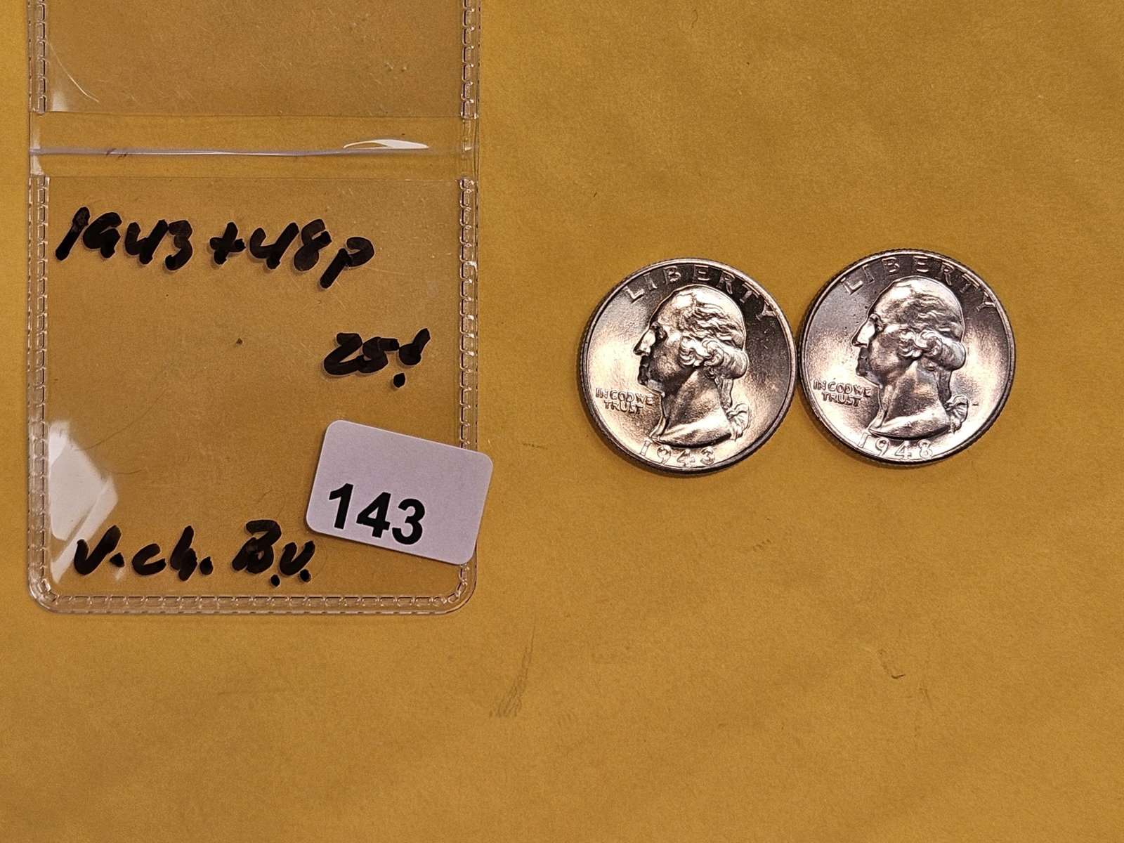Two Very Choice Brilliant Uncirculated silver Washington Quarters - 2