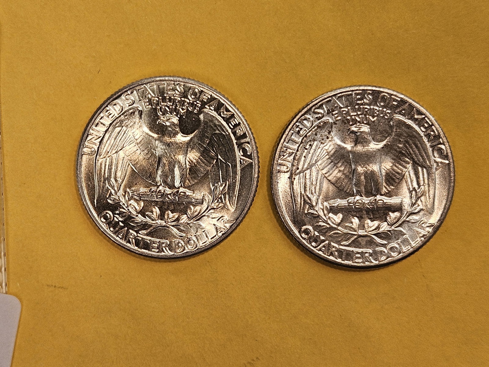 Two Very Choice Brilliant Uncirculated silver Washington Quarters - 5