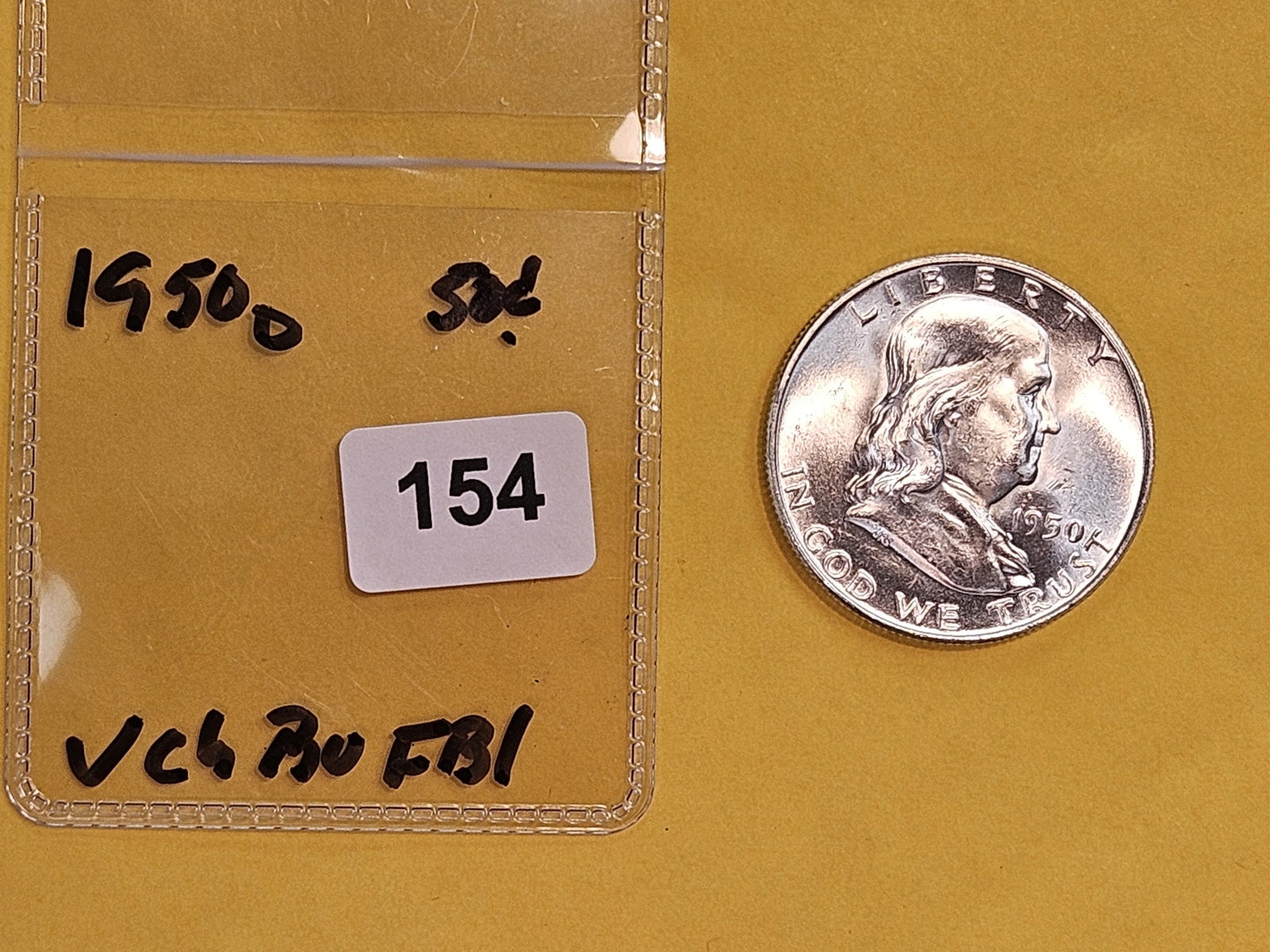 Very Choice Brilliant Uncirculated 1950-D Franklin Half Dollar FBL - 2
