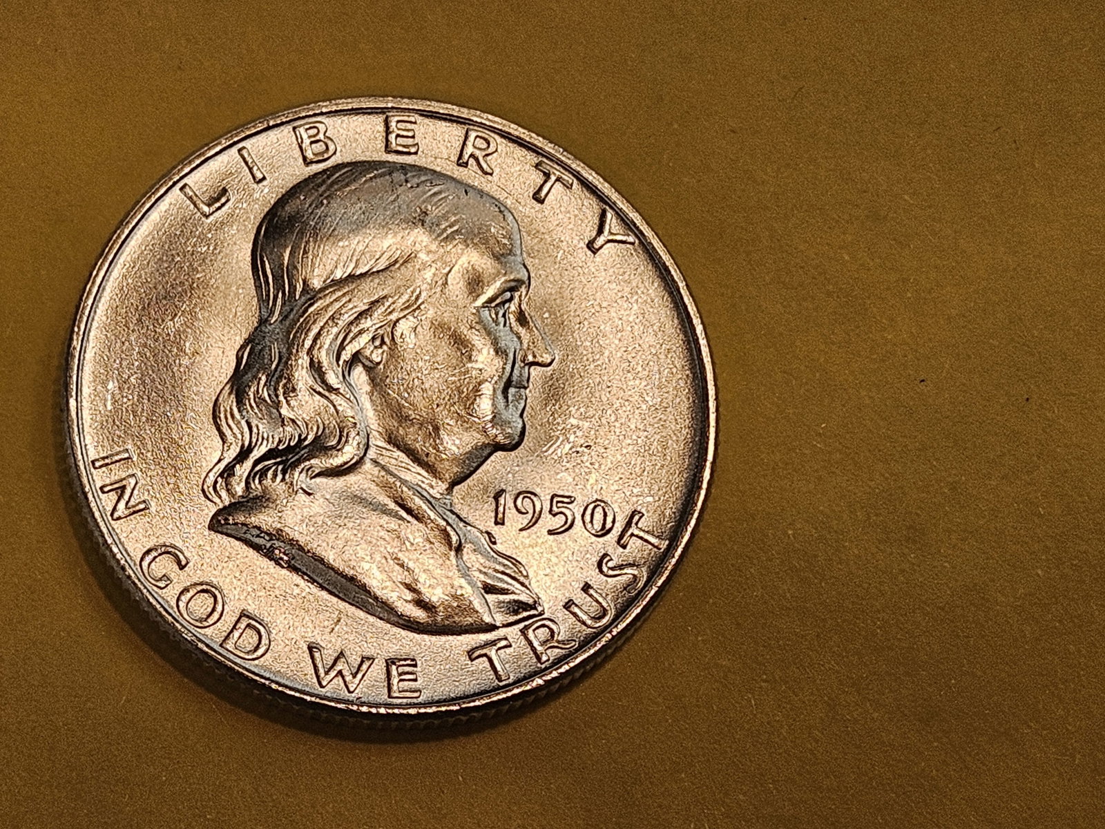 Very Choice Brilliant Uncirculated 1950-D Franklin Half Dollar FBL - 3