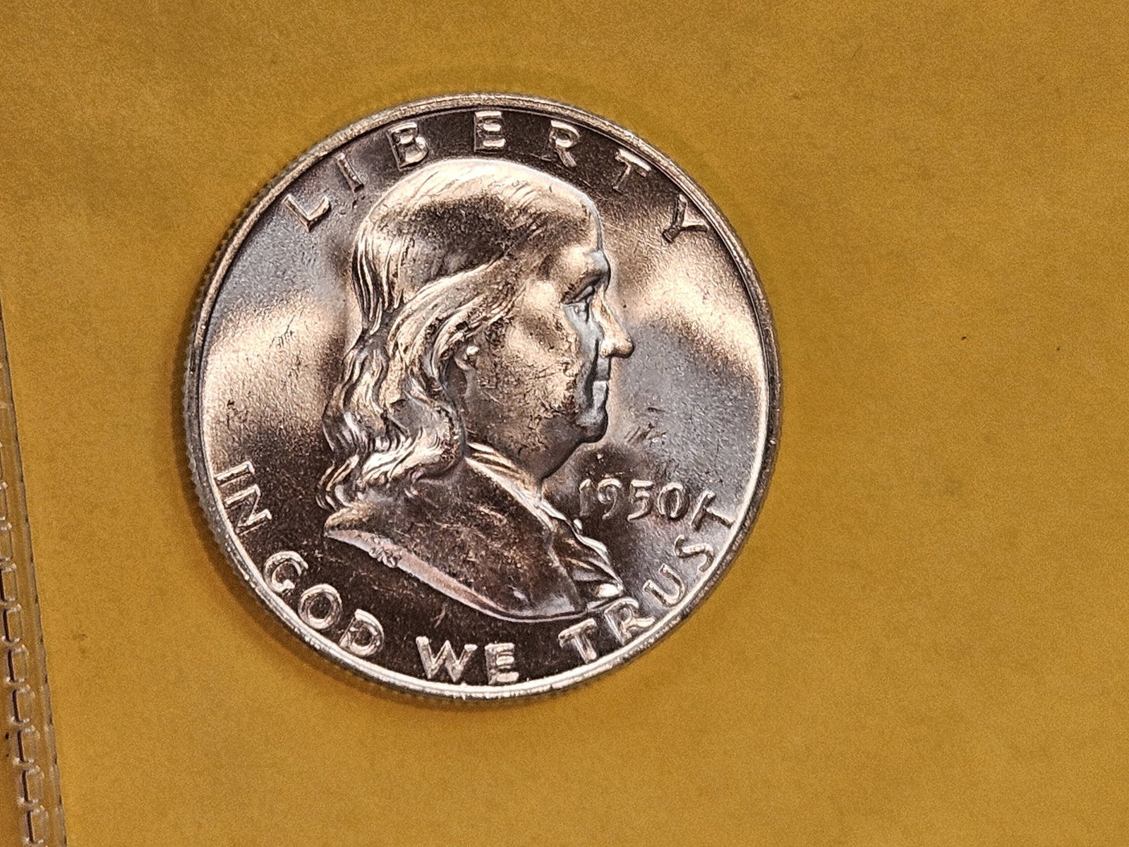 Very Choice Brilliant Uncirculated 1950-D Franklin Half Dollar FBL - 5