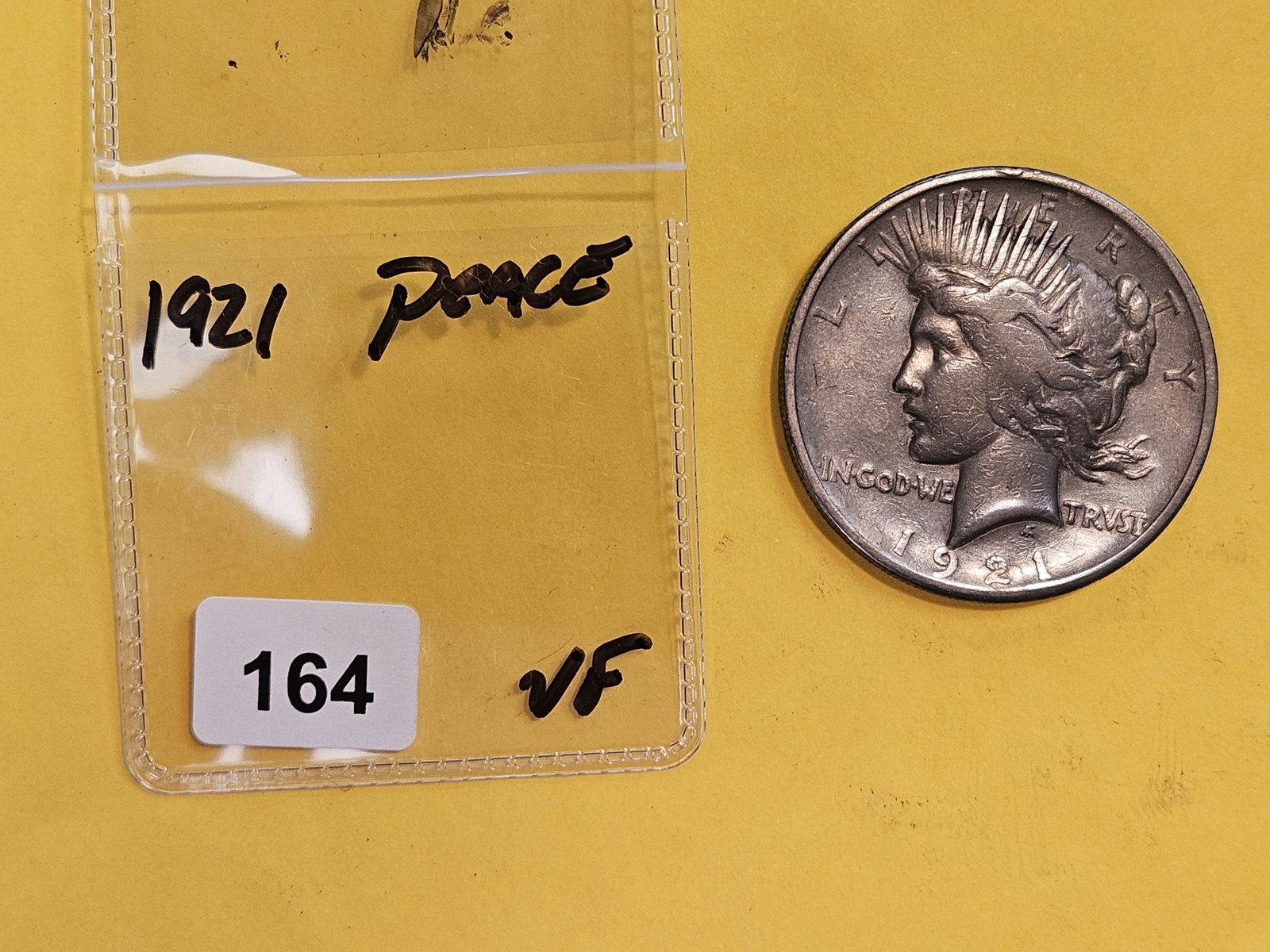 ** KEY DATE ** 1921 Peace Silver Dollar in Very Fine - 2