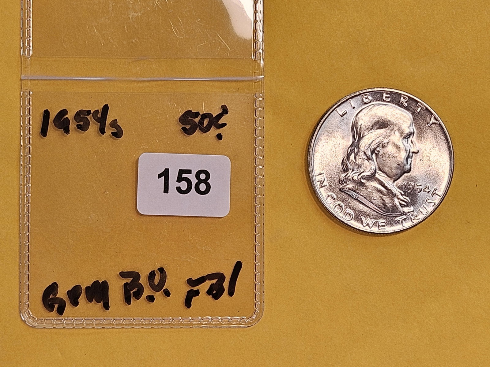 GEM Brilliant Uncirculated plus 1954-S Franklin Half Dollar FBL - 2