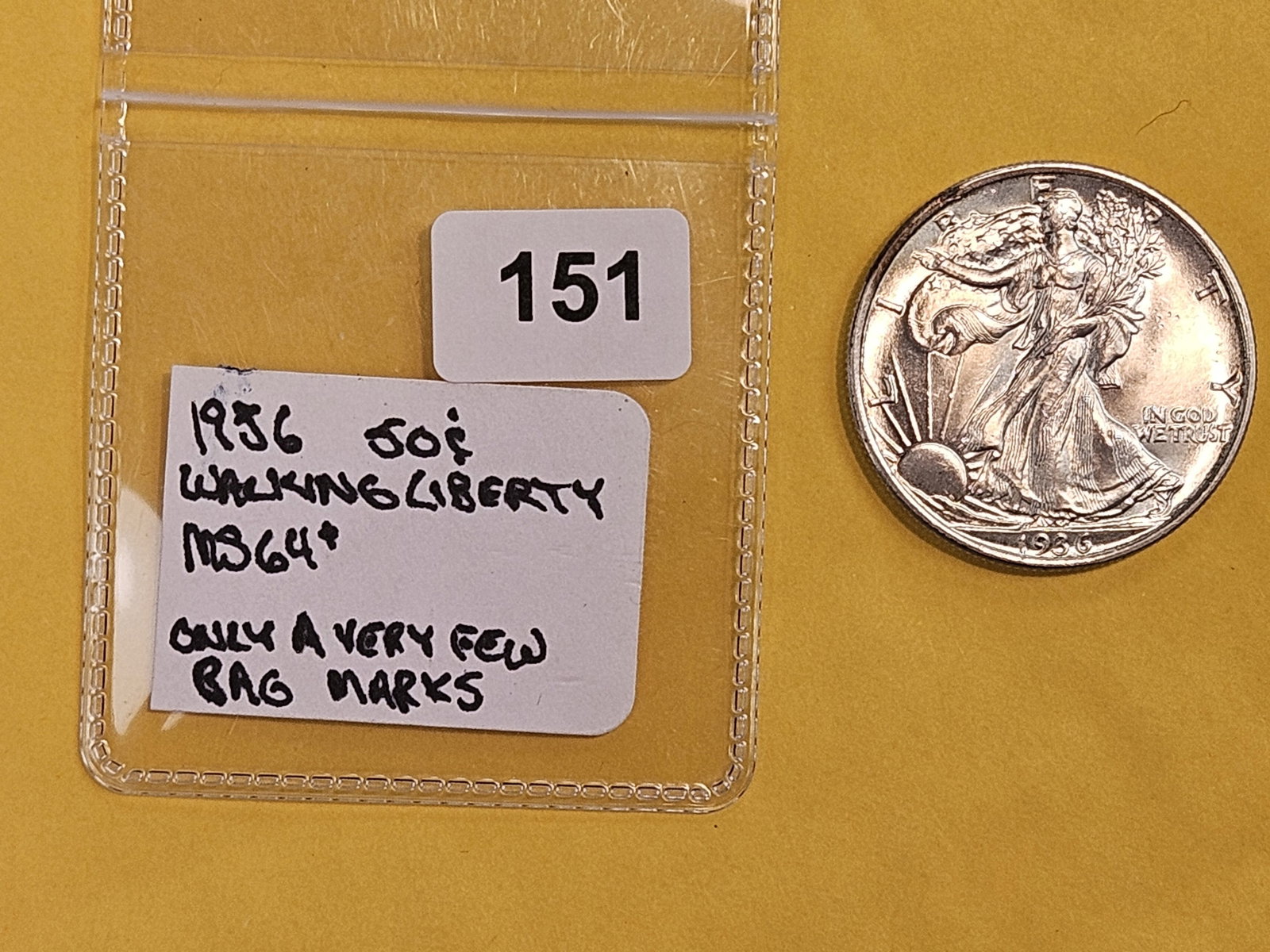 Very Choice to GEM Brilliant Uncirculated 1936 Walking Liberty silver Half Dollar - 2