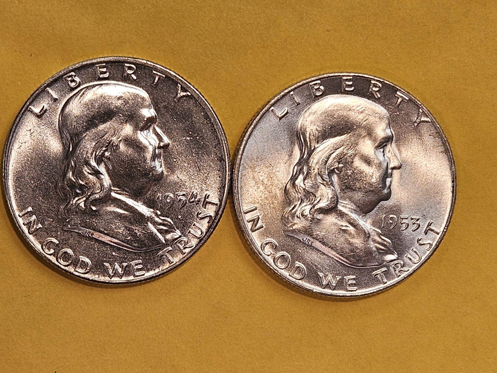 Two Choice Brilliant Uncirculated Plus silver Franklin Half Dollars FBL (1 of 5)