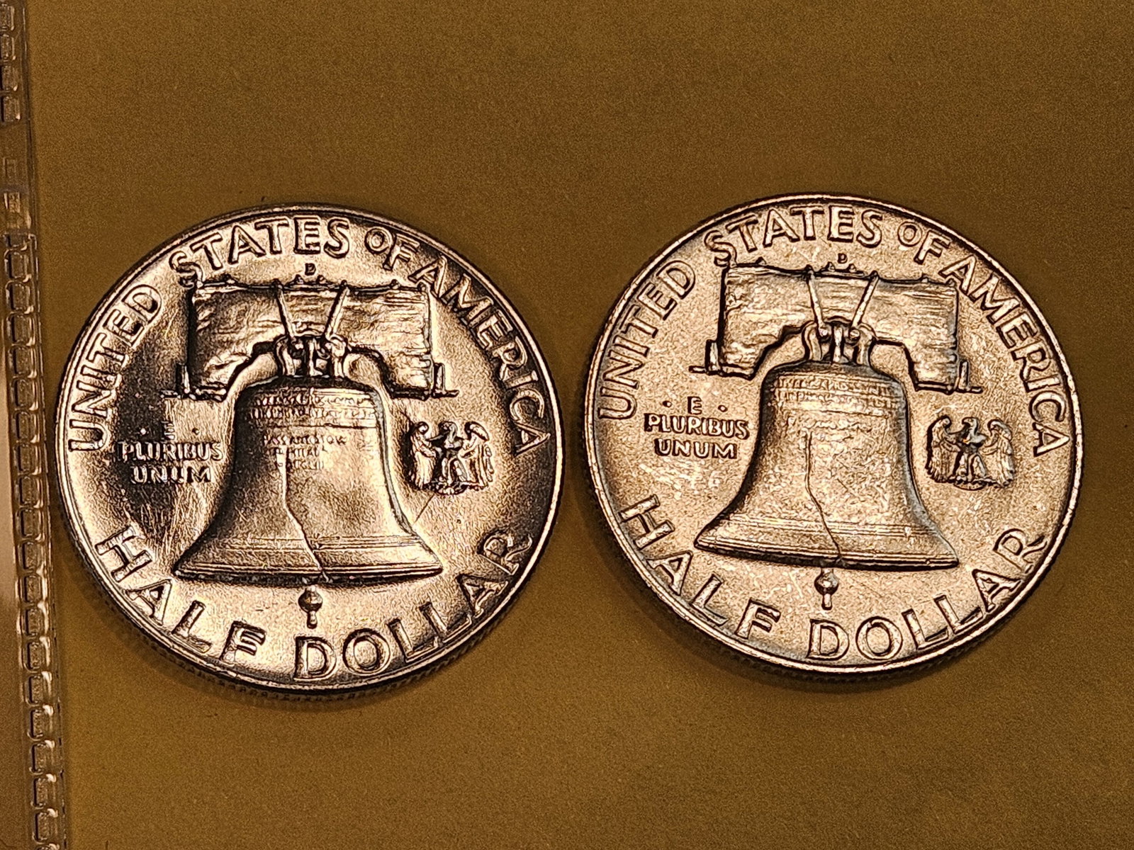 Two Choice Brilliant Uncirculated Plus silver Franklin Half Dollars FBL - 4