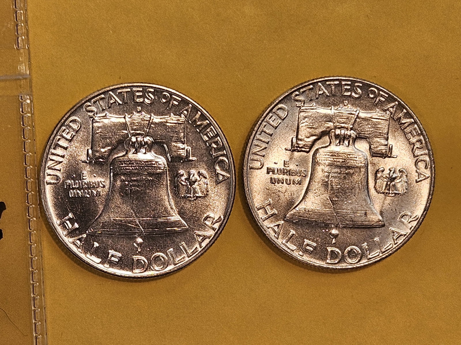 Two Choice Brilliant Uncirculated Plus silver Franklin Half Dollars FBL - 5