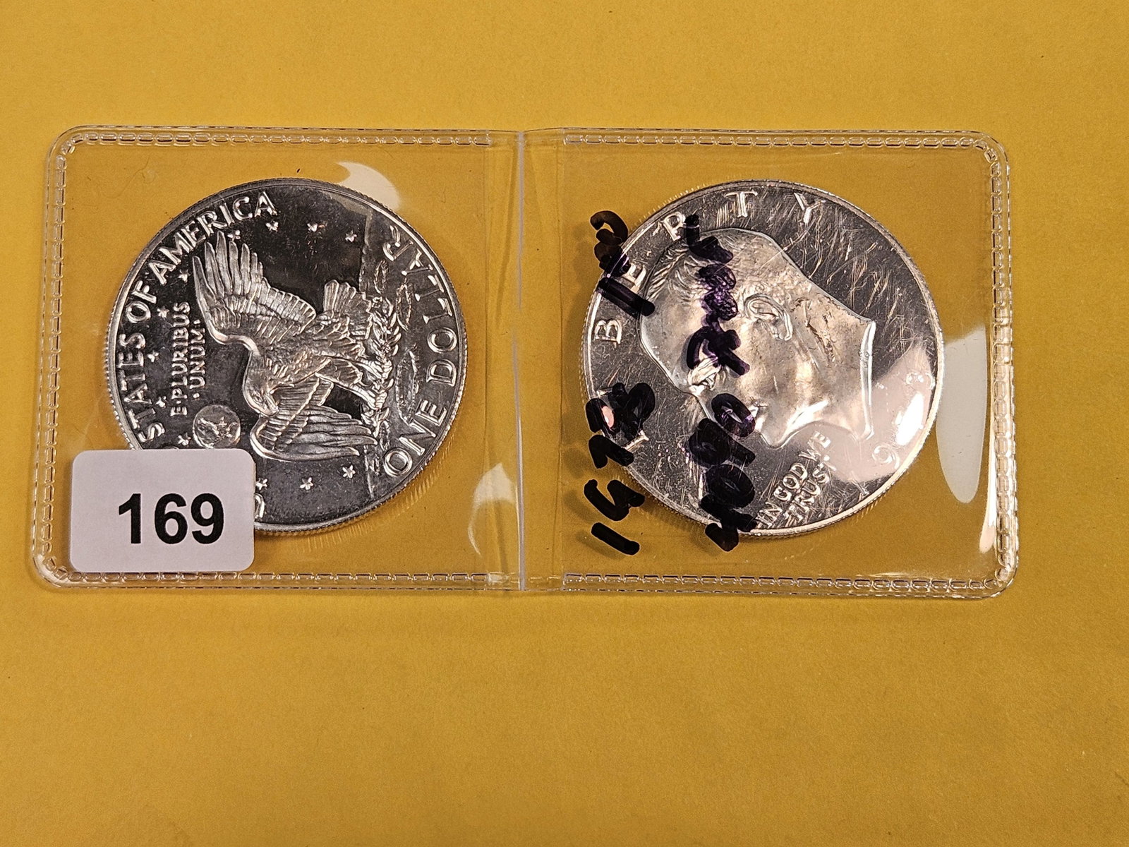 Two KEY DATE 1973-S GEM Proof Deep Cameo Silver Eisenhower Dollars - 2