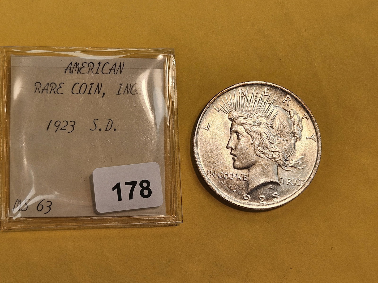 Choice to Very Choice Brilliant Uncirculated 1923 Peace Silver Dollar - 2