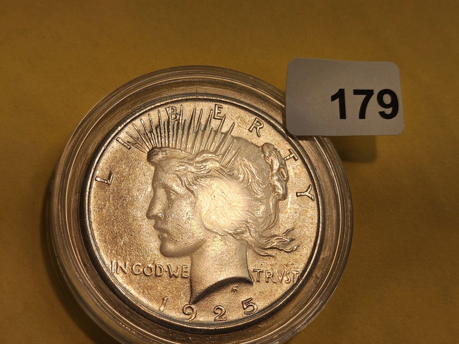 Choice Brilliant Uncirculated 1925 Peace Silver Dollar - 2
