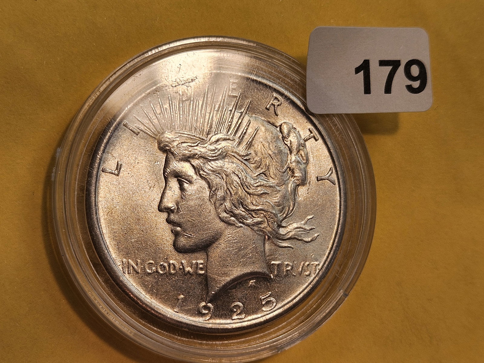Choice Brilliant Uncirculated 1925 Peace Silver Dollar - 3
