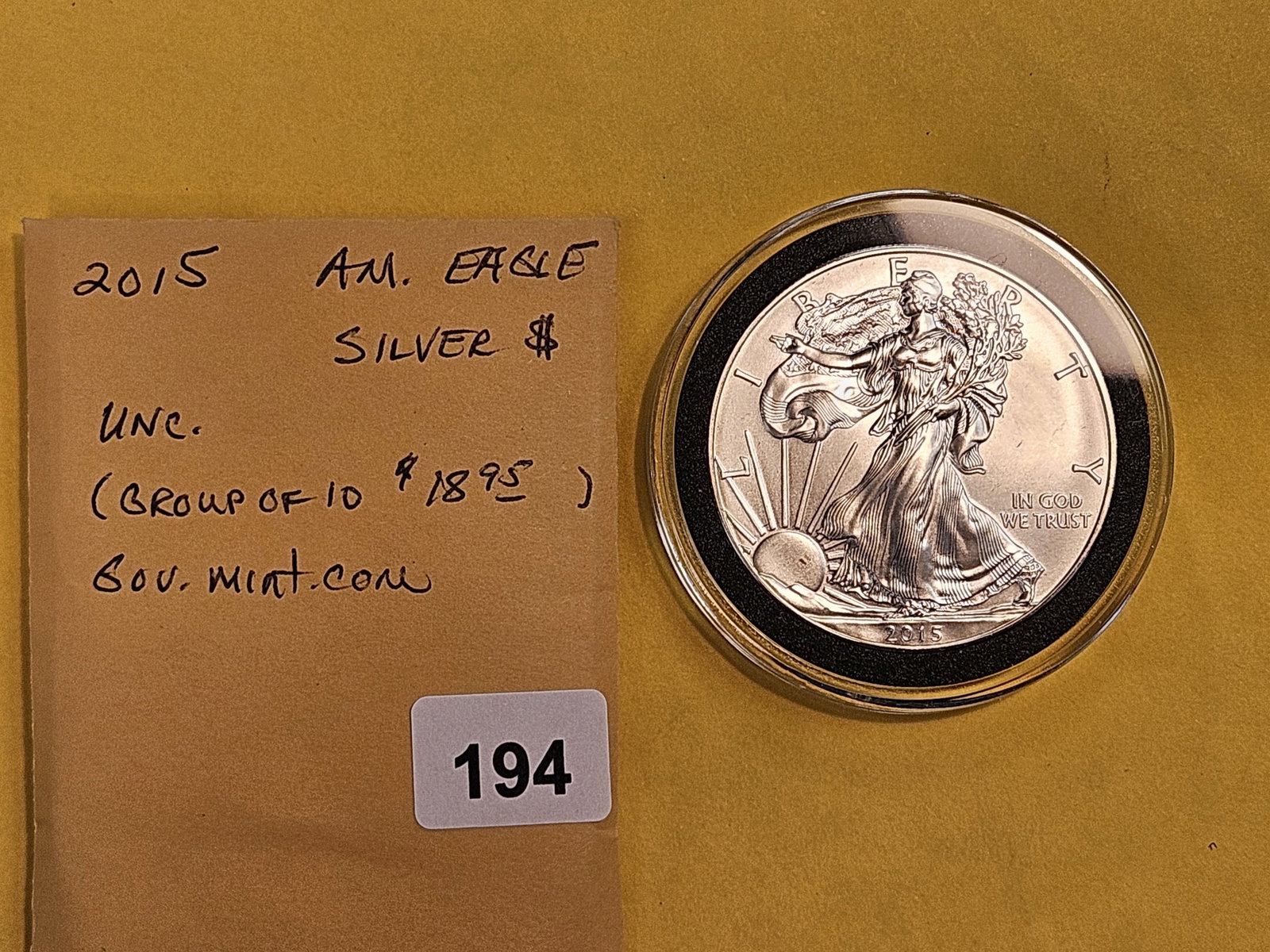 GEM Brilliant Uncirculated 2015 American Silver Eagle - 2