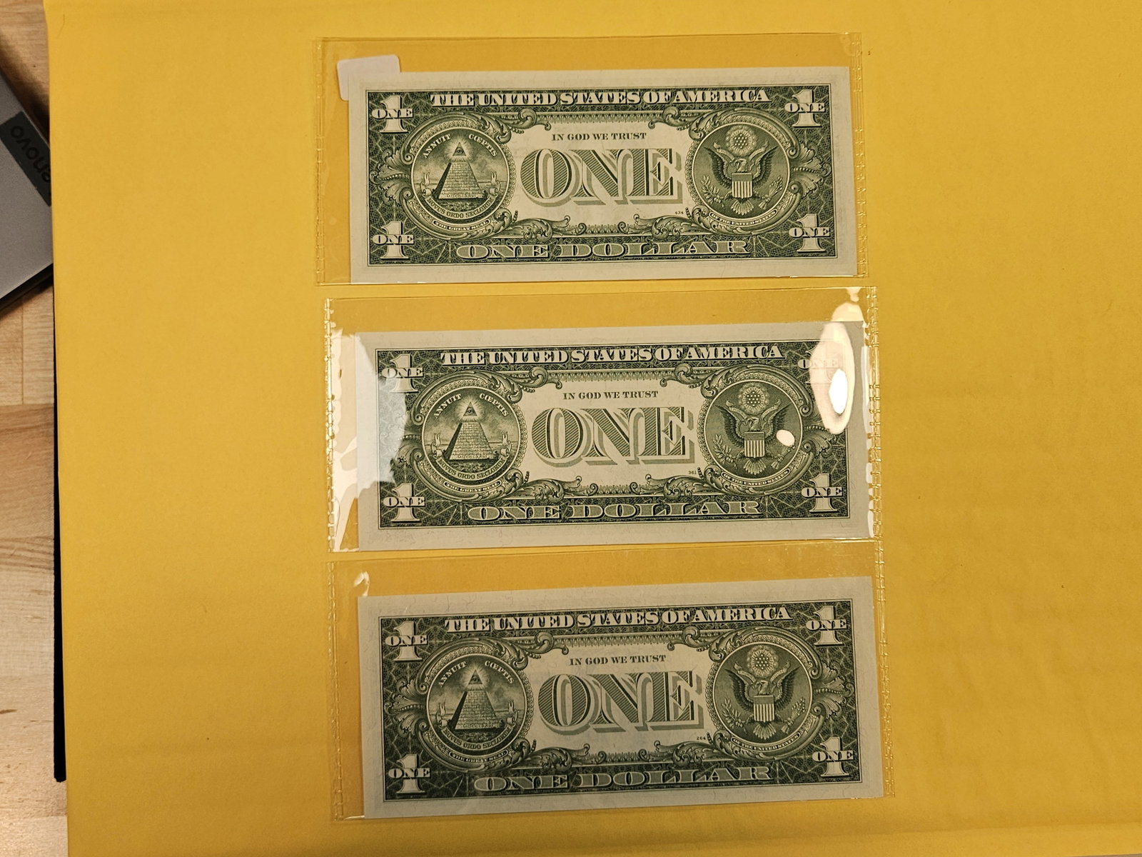 Three Crisp Uncirculated One Dollar Silver Certificate STAR Notes - 2