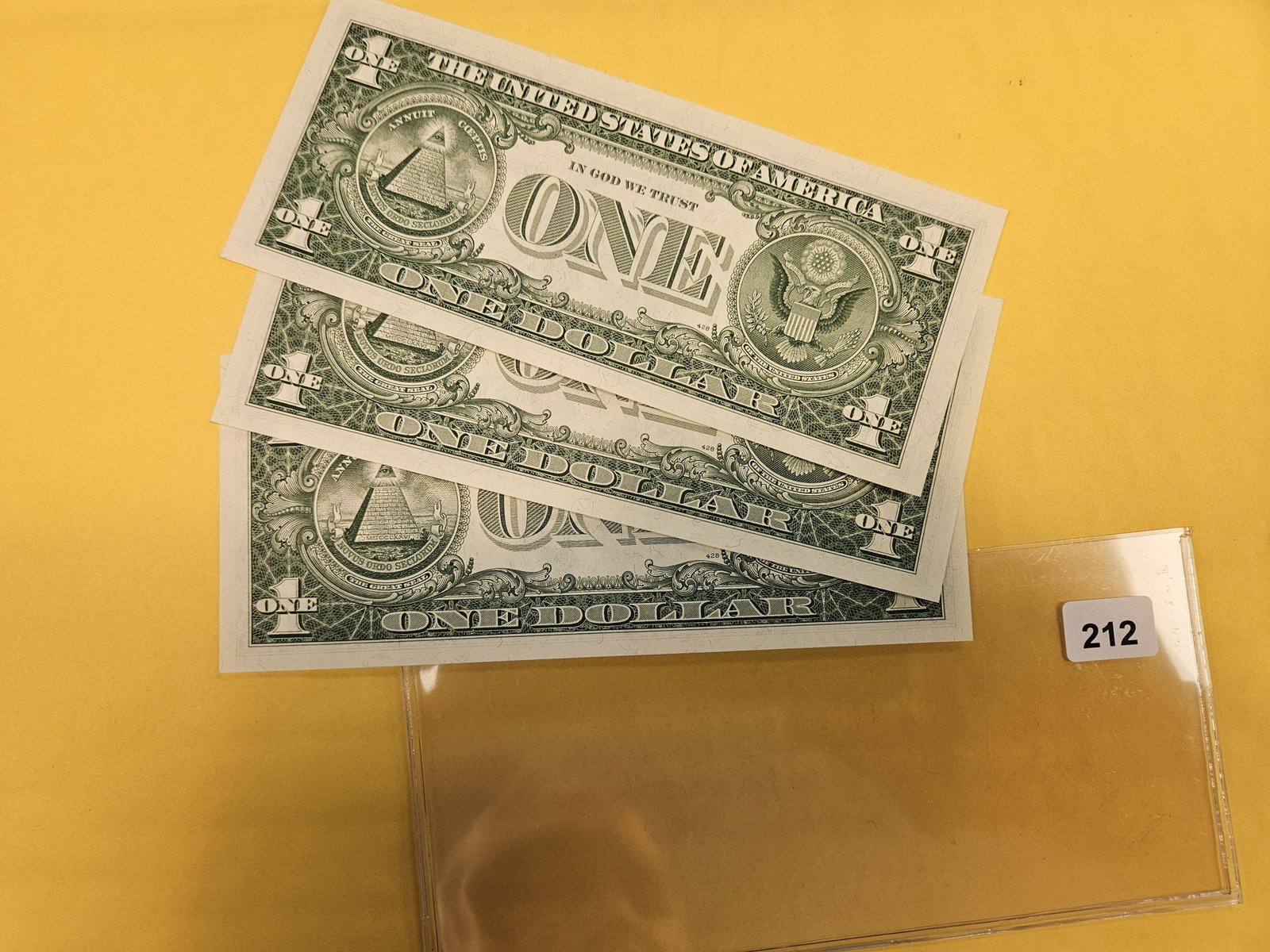 Three Consecutive Crisp Uncirculated One Dollar Silver Certificates - 2