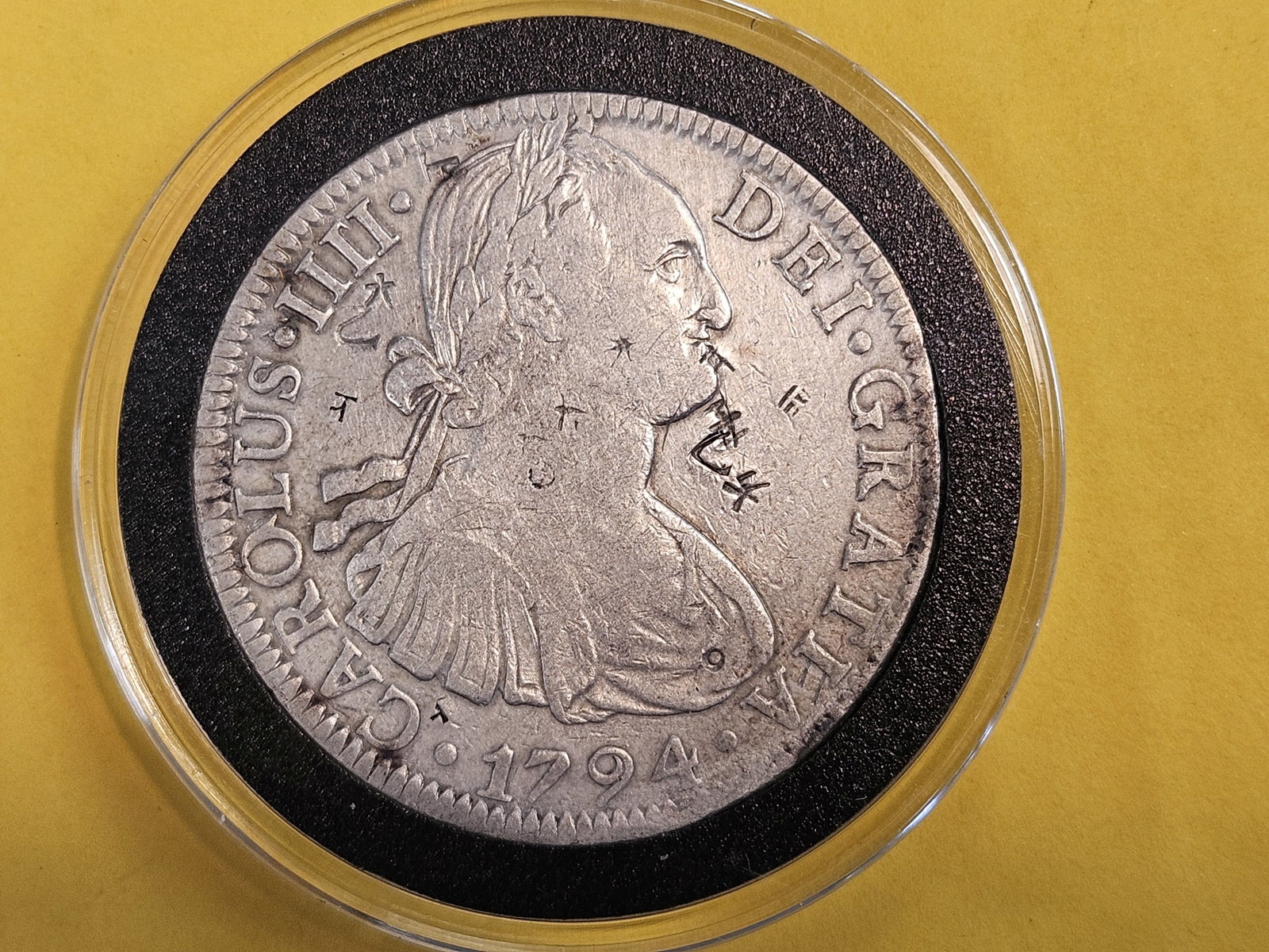 1794 Mexico Mo FM silver 8 reales in Extra Fine: KM 109. With Chop Marks
