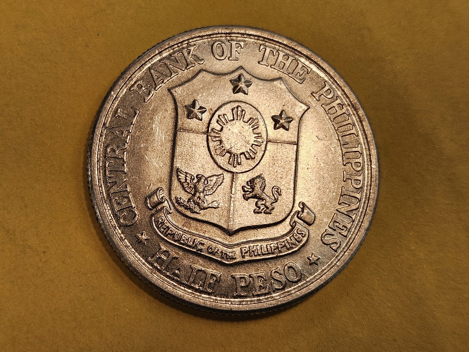 Very Choice Brilliant Uncirculated 1961 Philippines silver 1/2 peso - 4