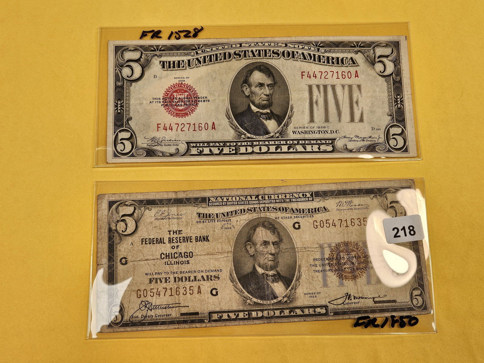 Two Five Dollar Bills - 2
