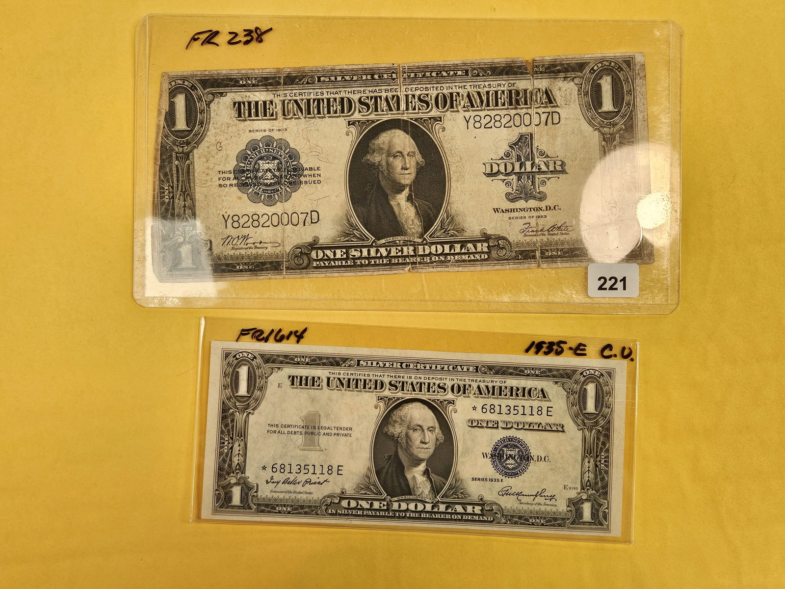 Crisp Uncirculated small-size and Circulated Large-Size Silver Certificates (1 of 4)