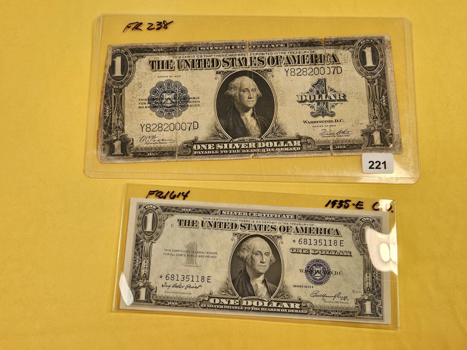 Crisp Uncirculated small-size and Circulated Large-Size Silver Certificates - 2
