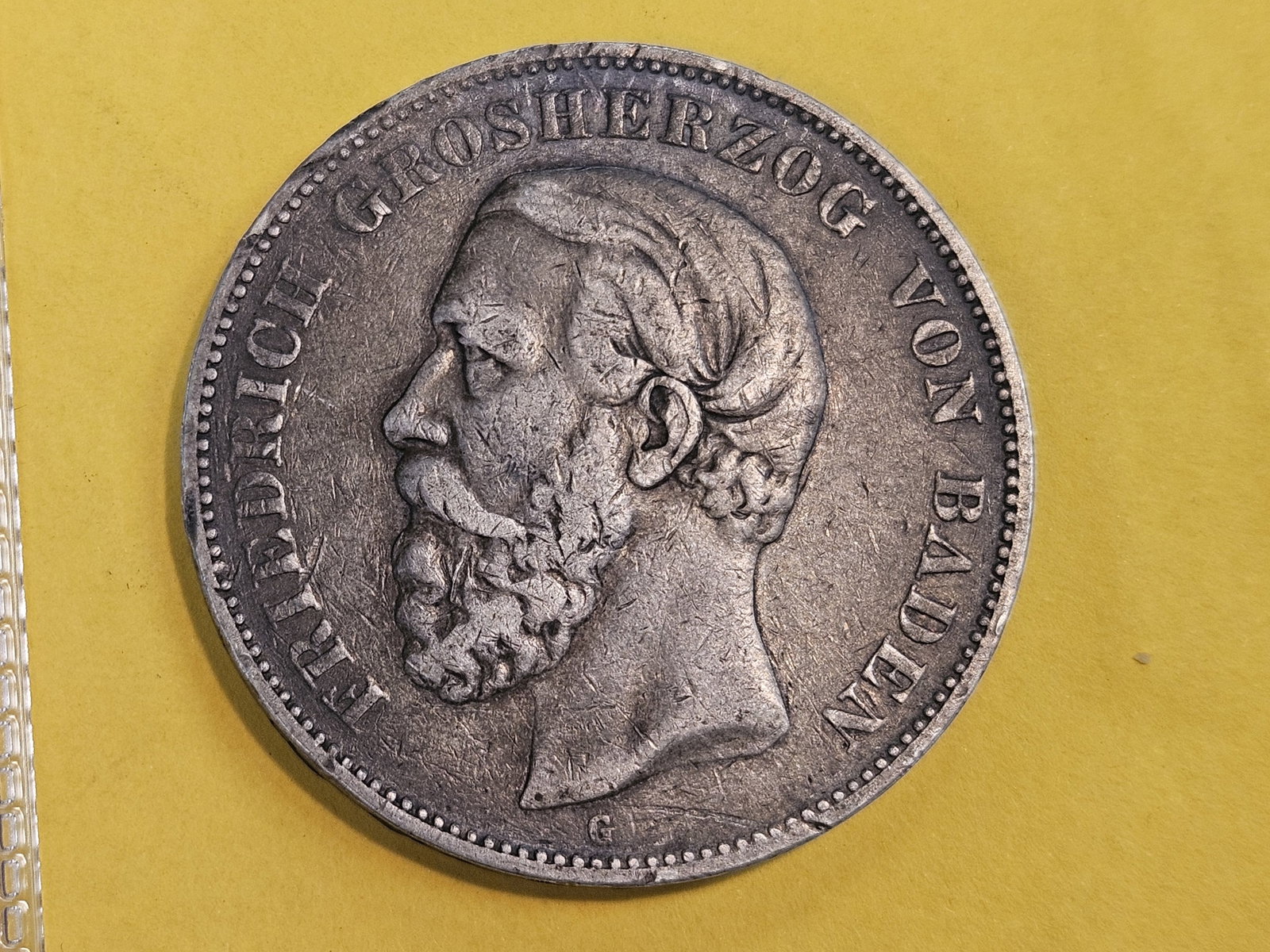 1875 Baden silver 5 mark: KM 263.2