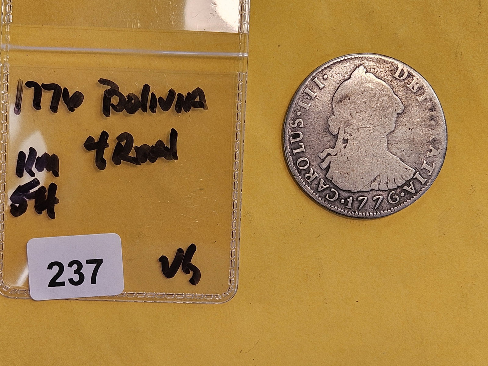 1776 Bolivia silver 4 reals in Very Good - 2