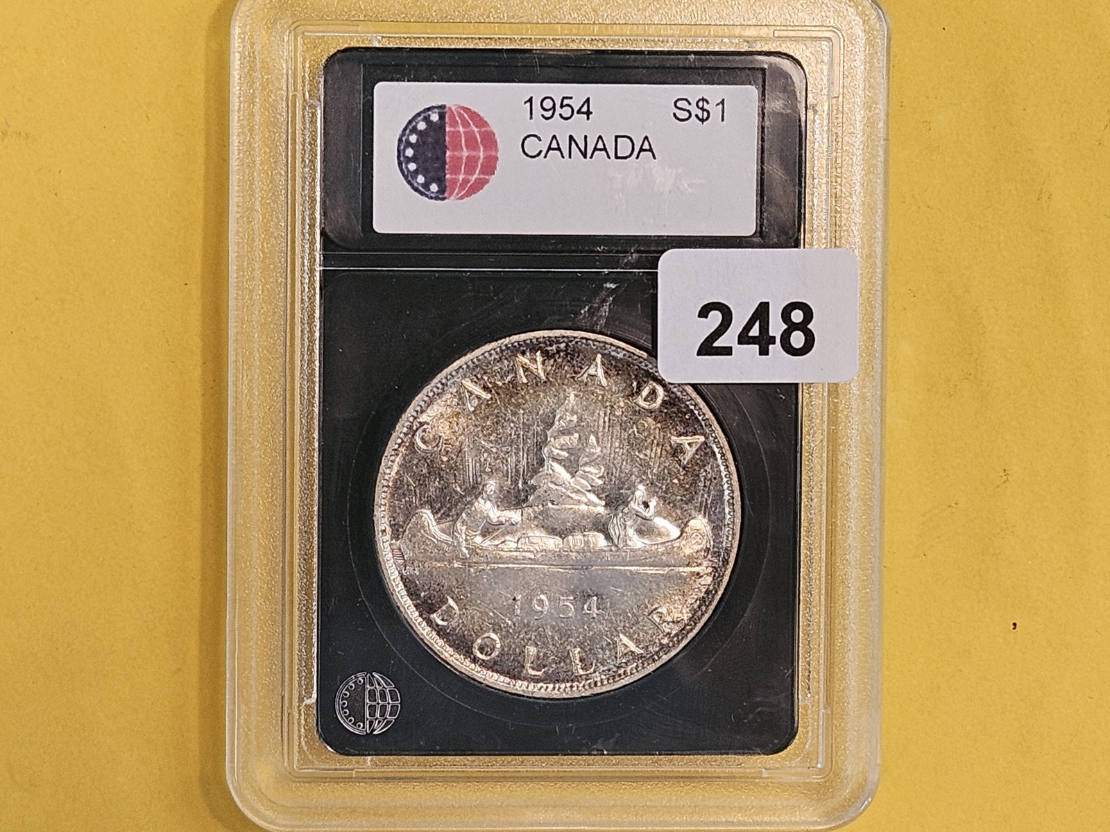Brilliant About Uncirculated plus 1954 Canada Silver Dollar - 2