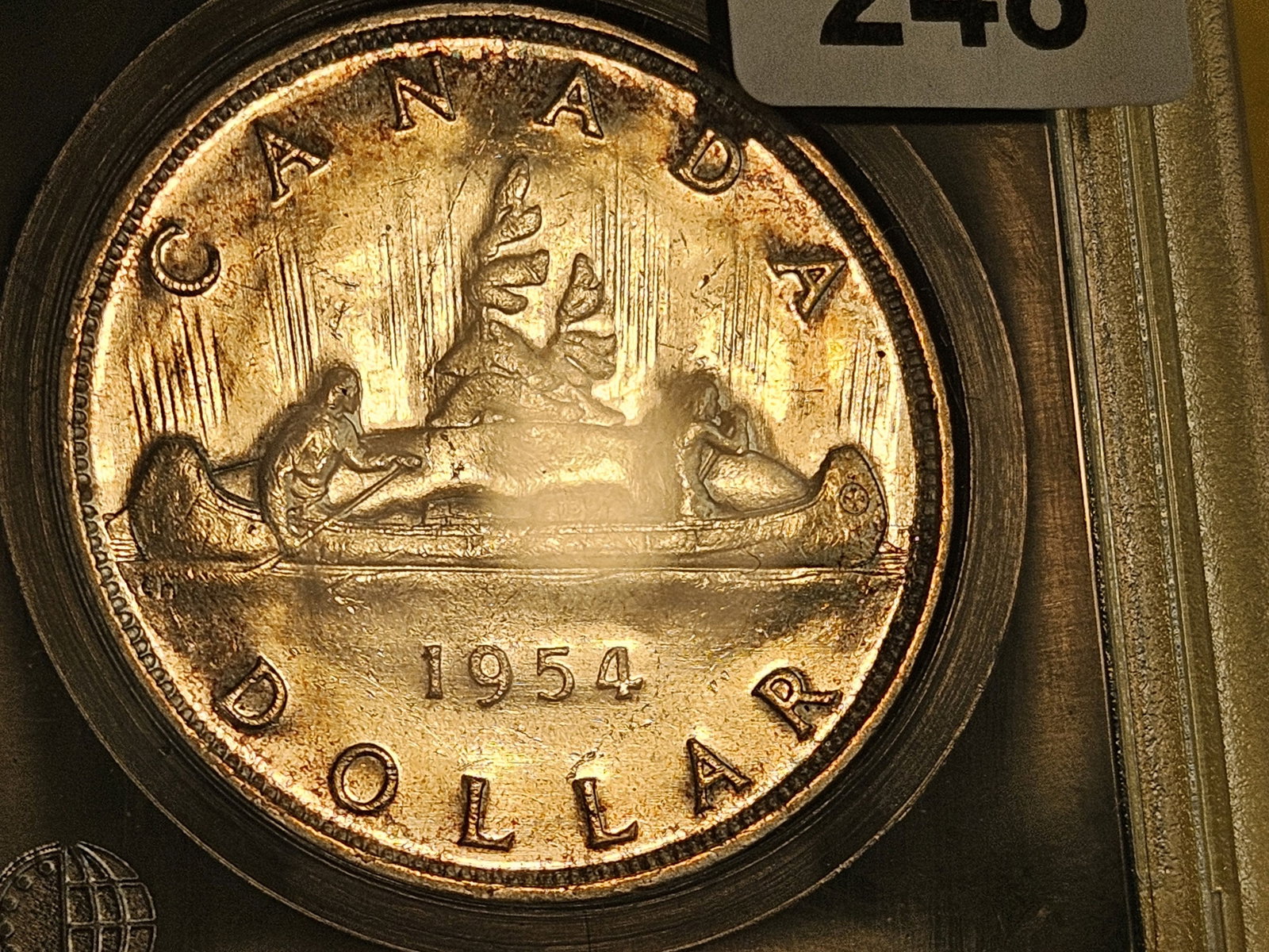 Brilliant About Uncirculated plus 1954 Canada Silver Dollar - 3