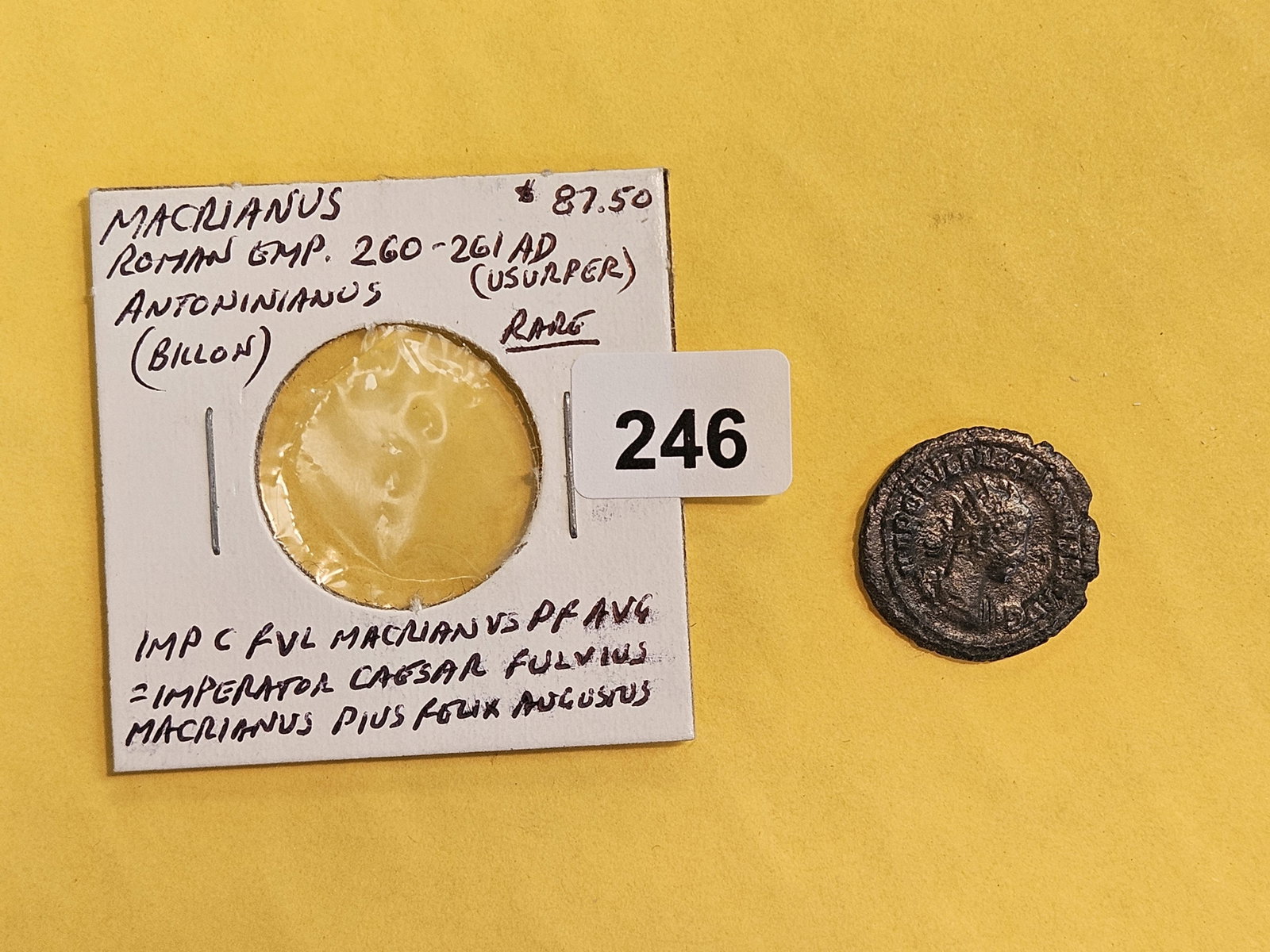 ANCIENT! Macrianus Roman Empire 260 - 261 AD - 2