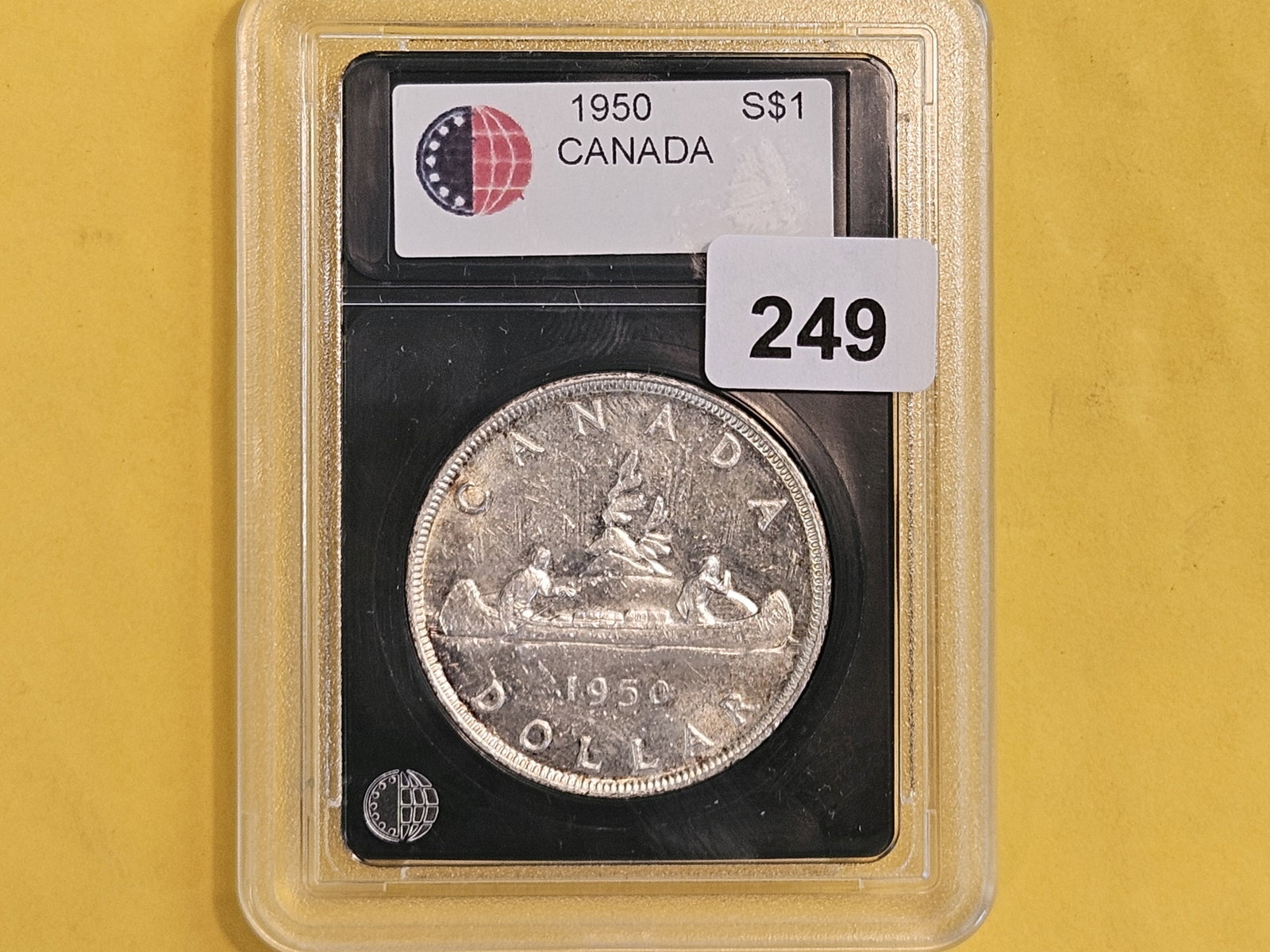 Brilliant AU-BU 1950 Canada Silver Dollar - 2